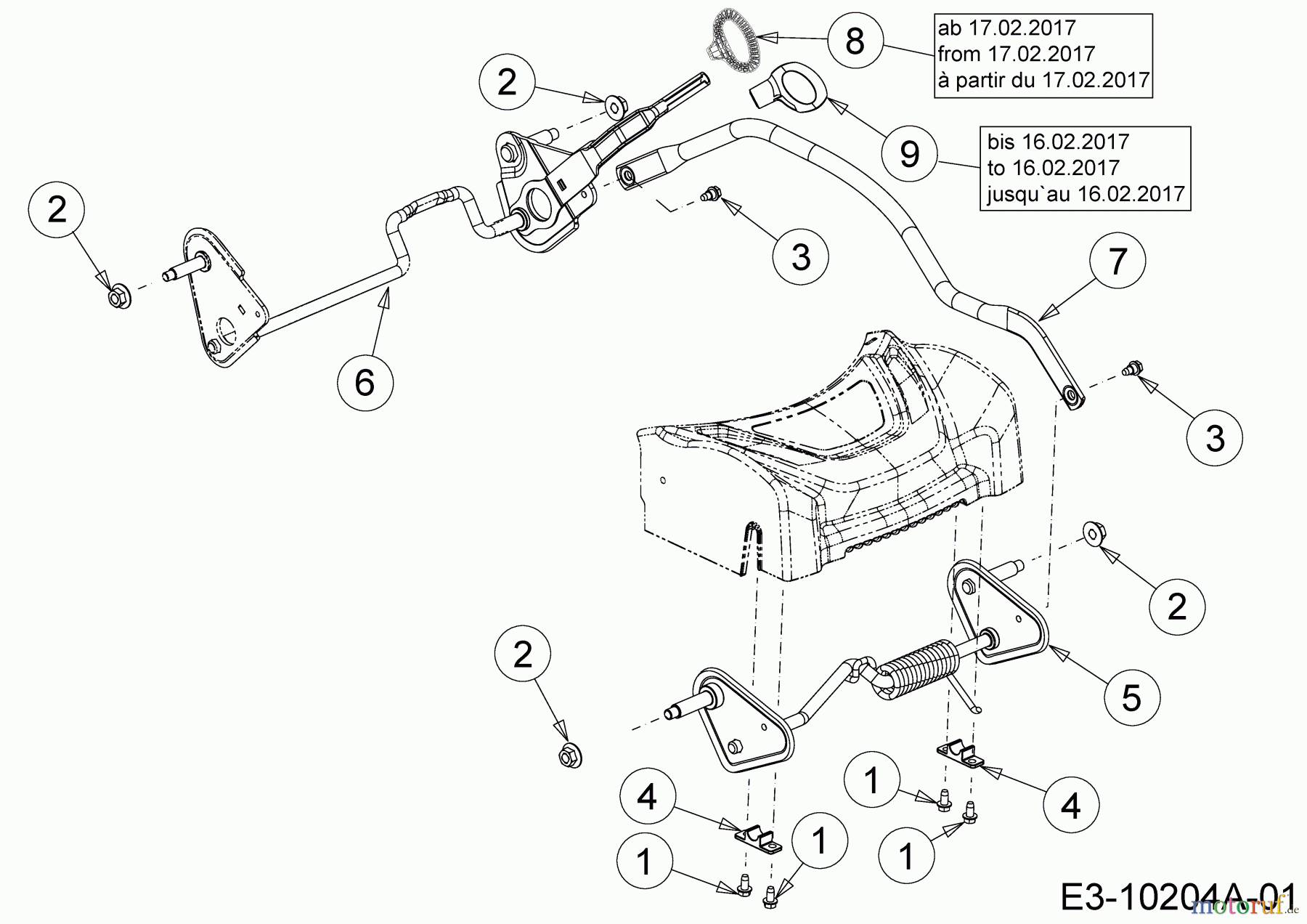  Wolf-Garten Petrol mower self propelled AH 4200 H 12A-LV5B650  (2017) Axles, Height adjustment