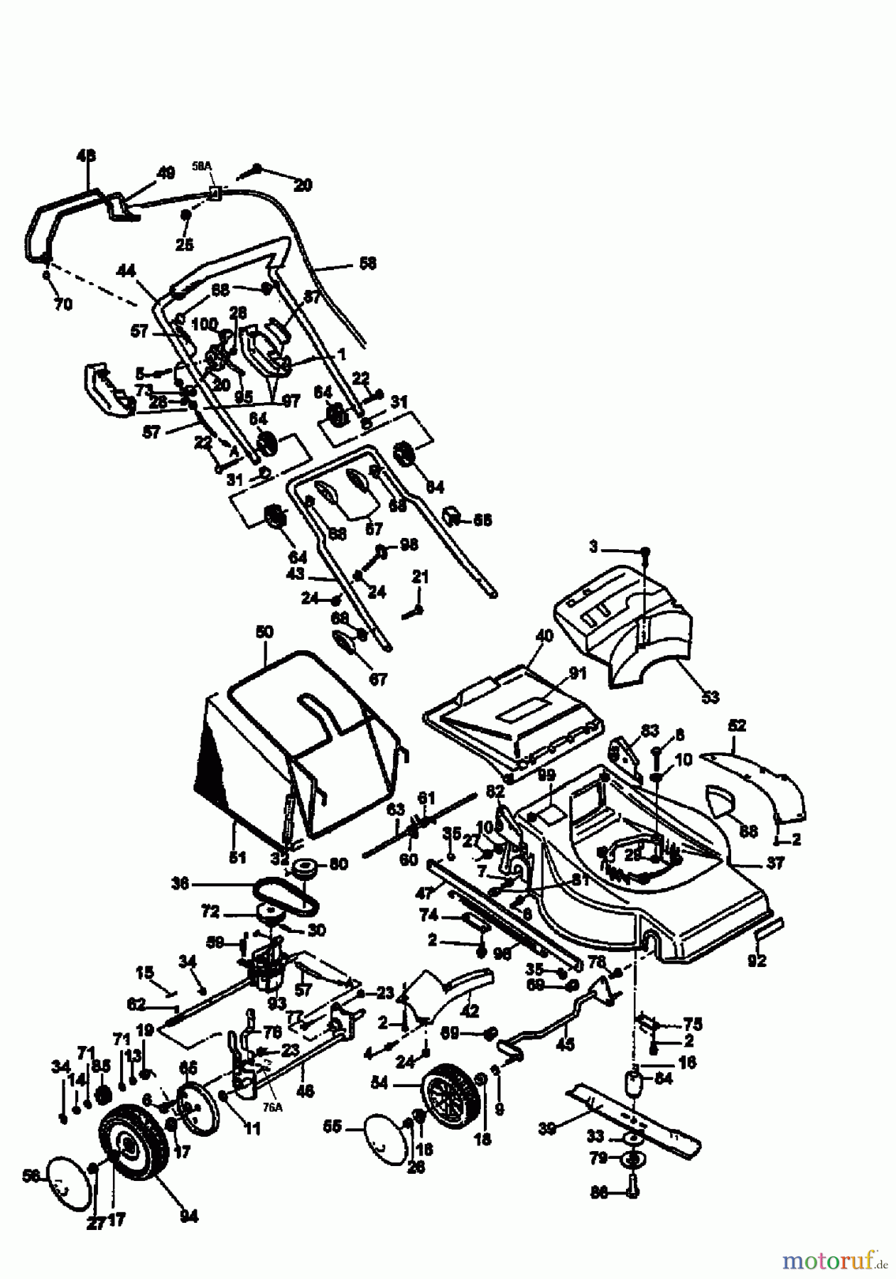  Floraself Petrol mower self propelled 5548 BLRE 12AER18W668  (1999) Basic machine