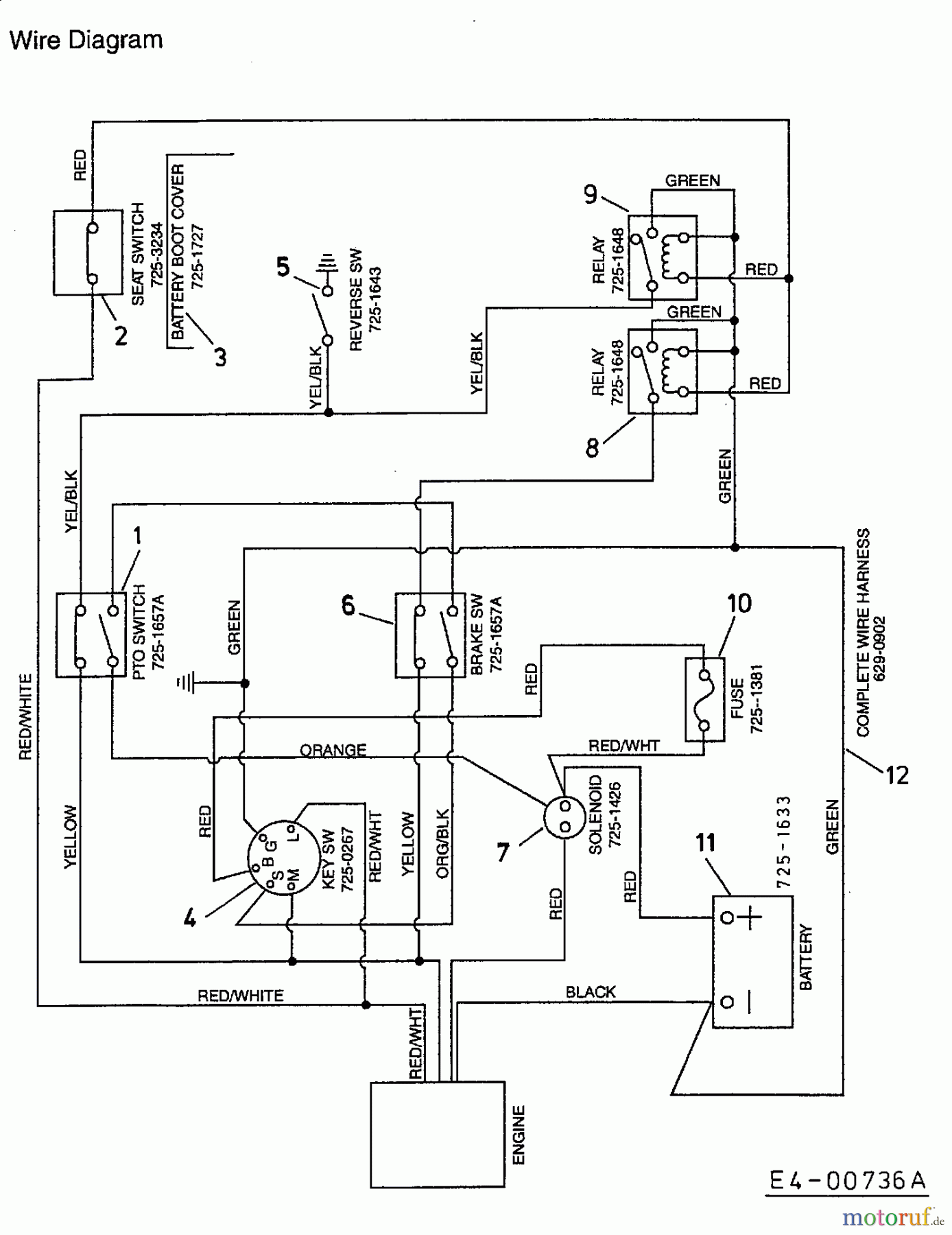  Mastercut Lawn tractors Sprinto 13A-312-659  (2000) Wiring diagram Vanguard