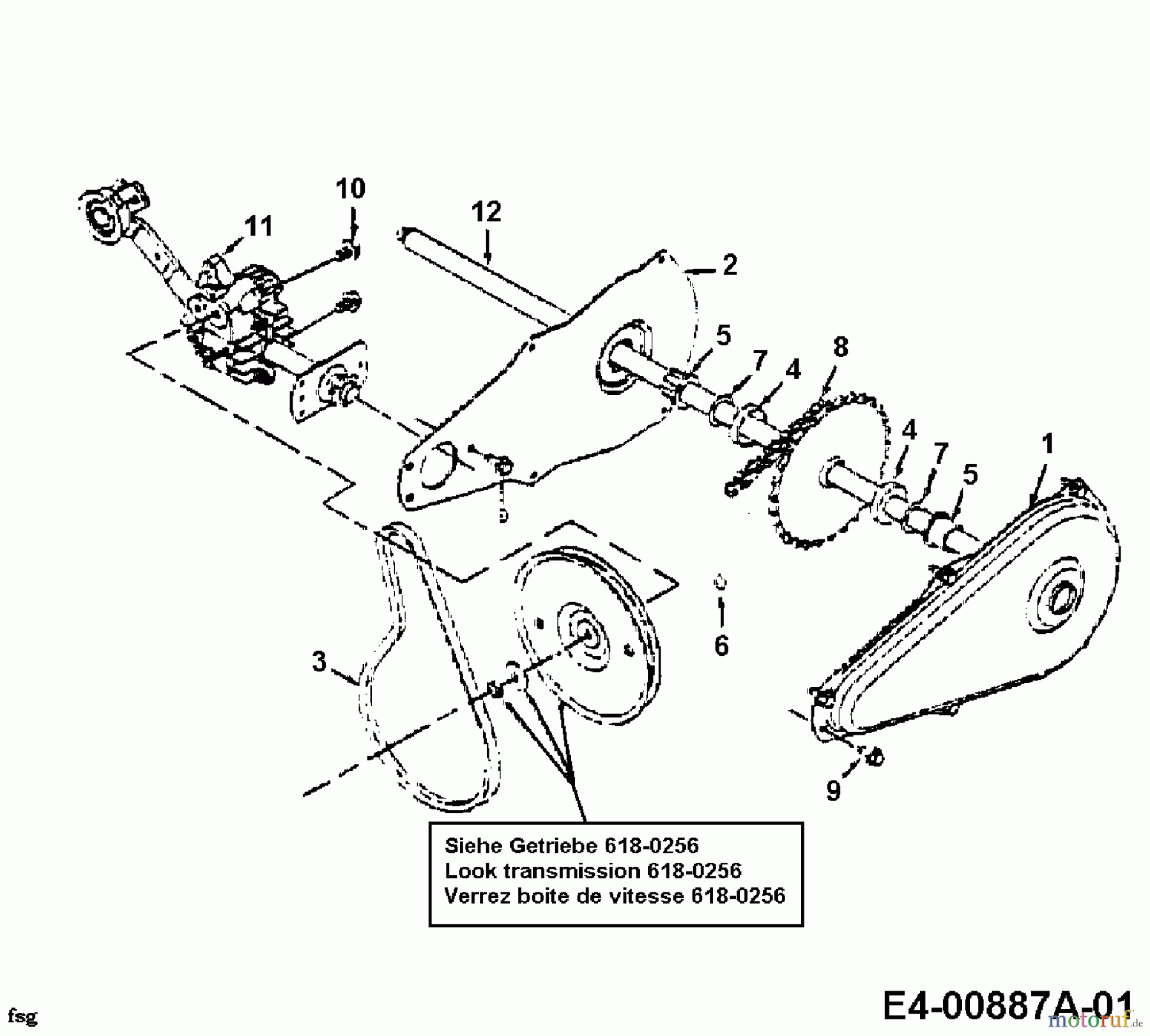 MTD Leaf blower, Blower vac 202 24A-202B678  (1999) Chain case