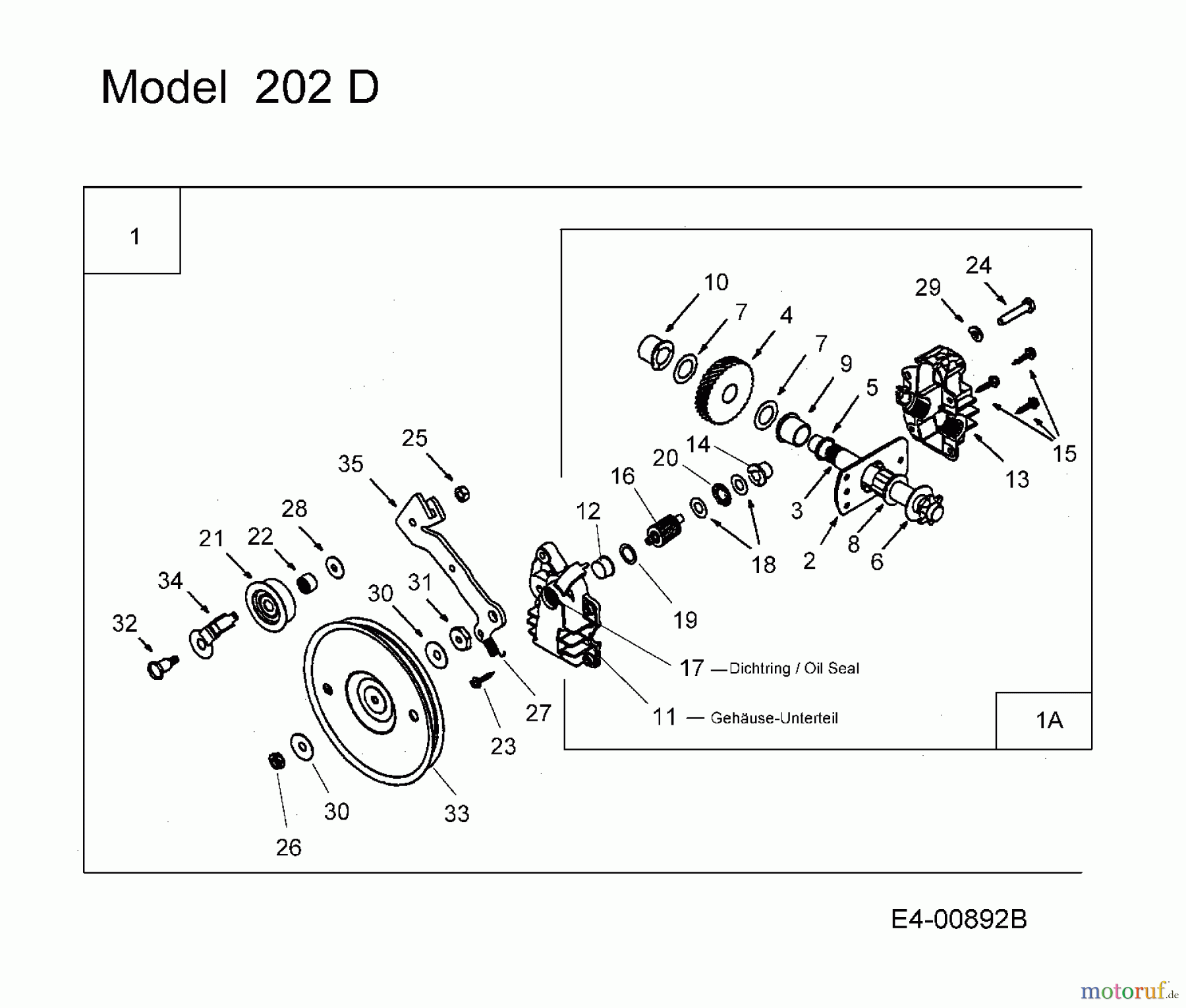  MTD Leaf blower, Blower vac 202 24A-202H678  (2007) Gearbox