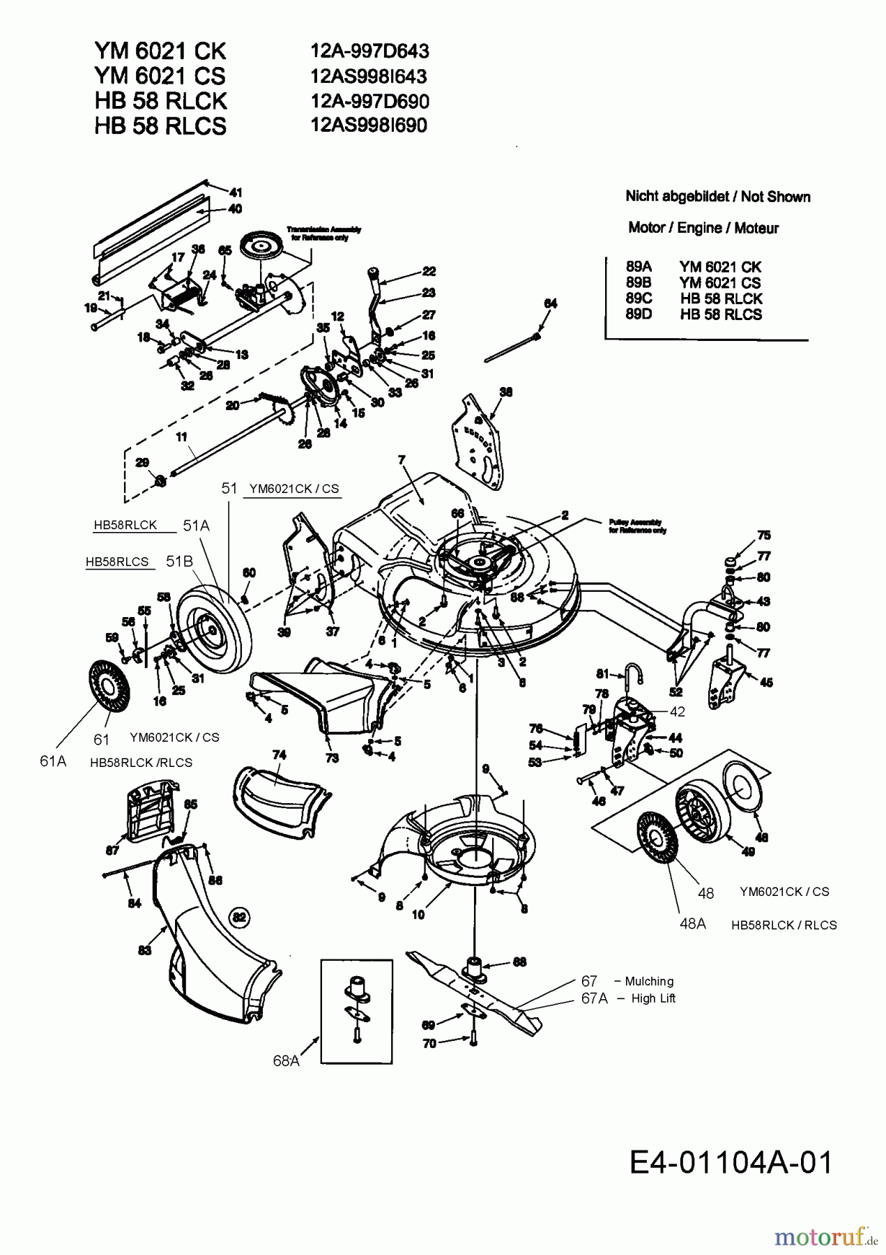  Gutbrod Motormäher mit Antrieb HB 58 RLCS 12AS998I690  (2005) Grundgerät
