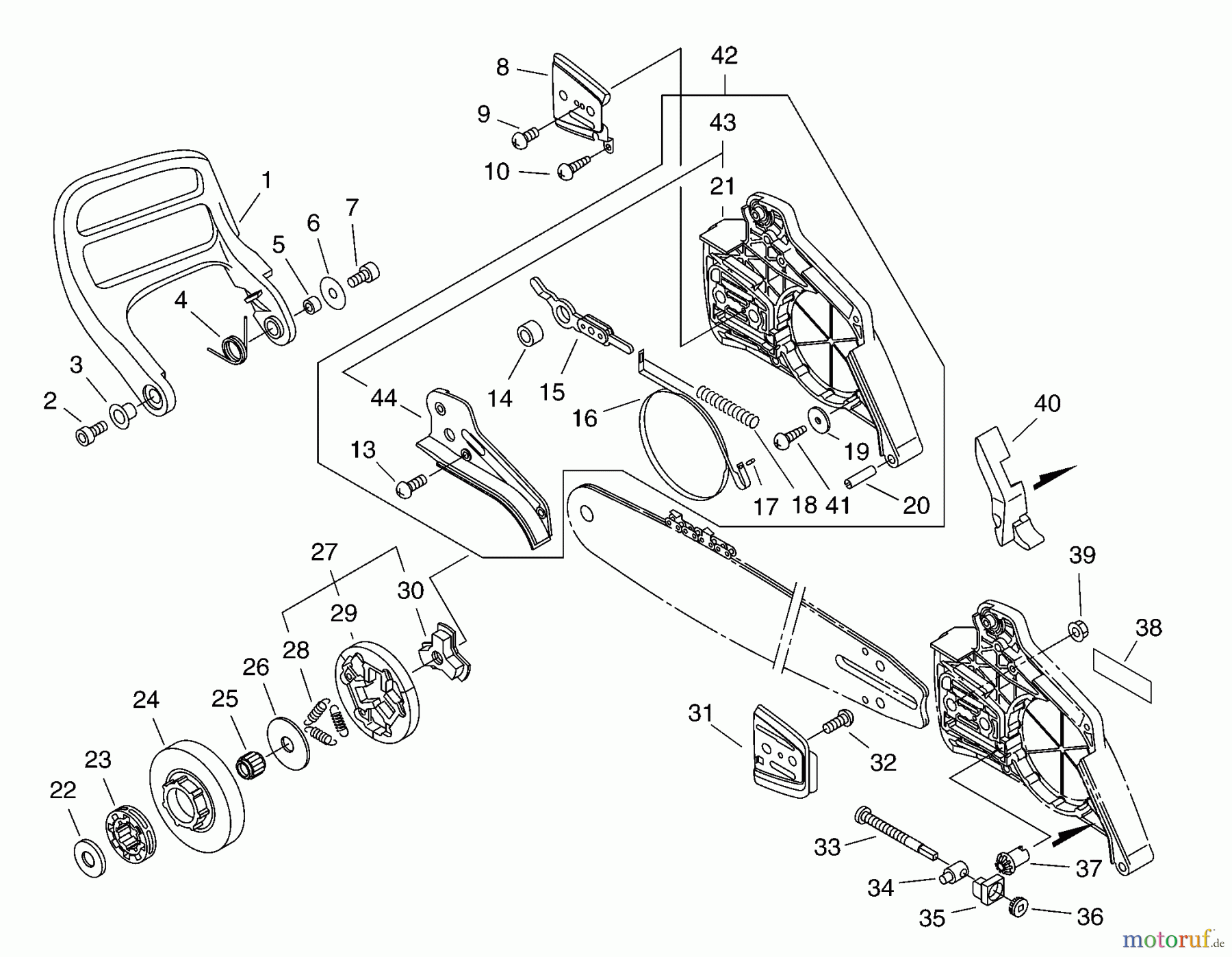  Echo Sägen, Kettensägen CS-510 - Echo Chainsaw, S/N: C19120001001 - C19120999999 Clutch, Sprocket