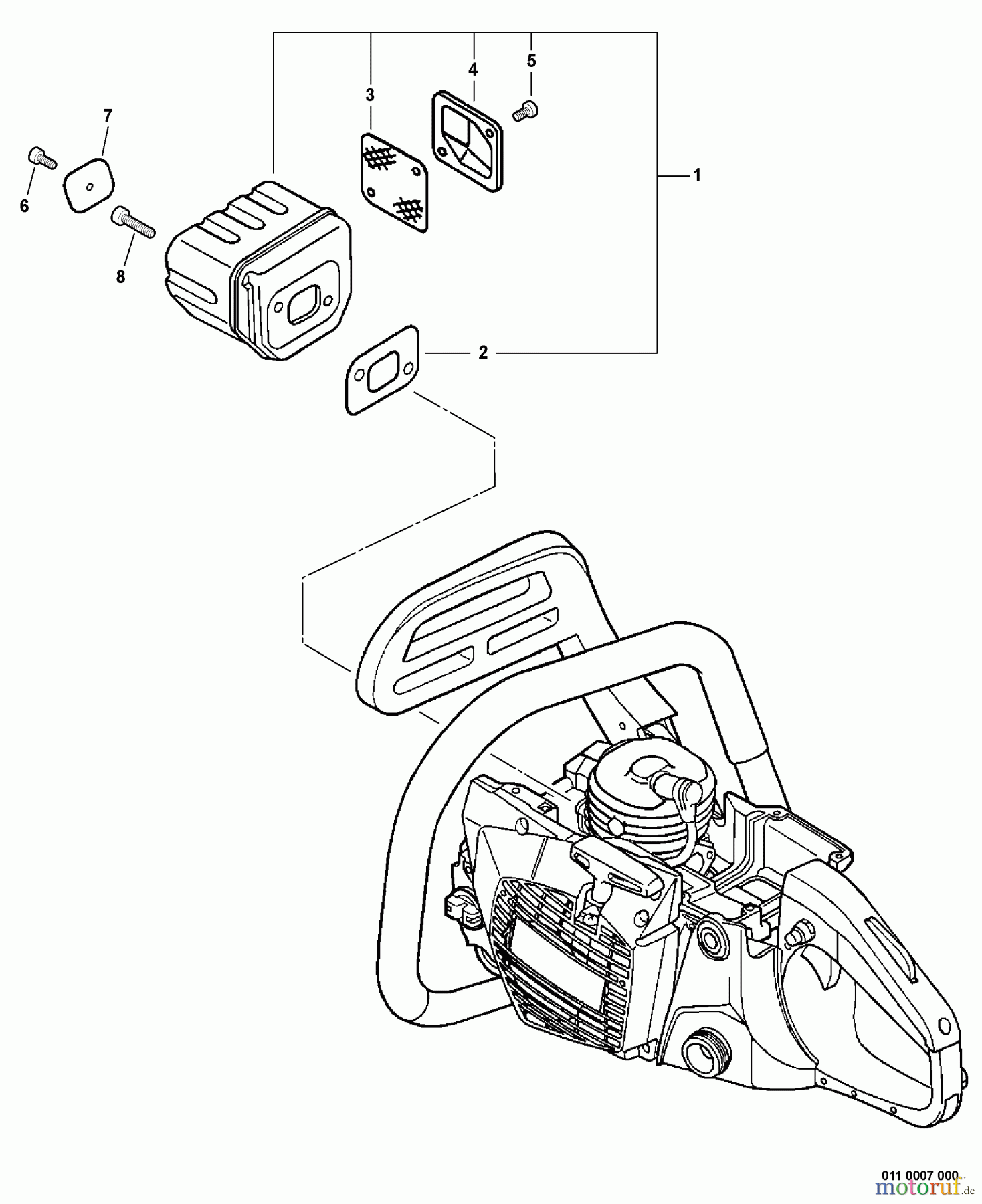  Echo Sägen, Kettensägen CS-520 - Echo Chainsaw, S/N: C09312001001 - C09312999999 Exhaust