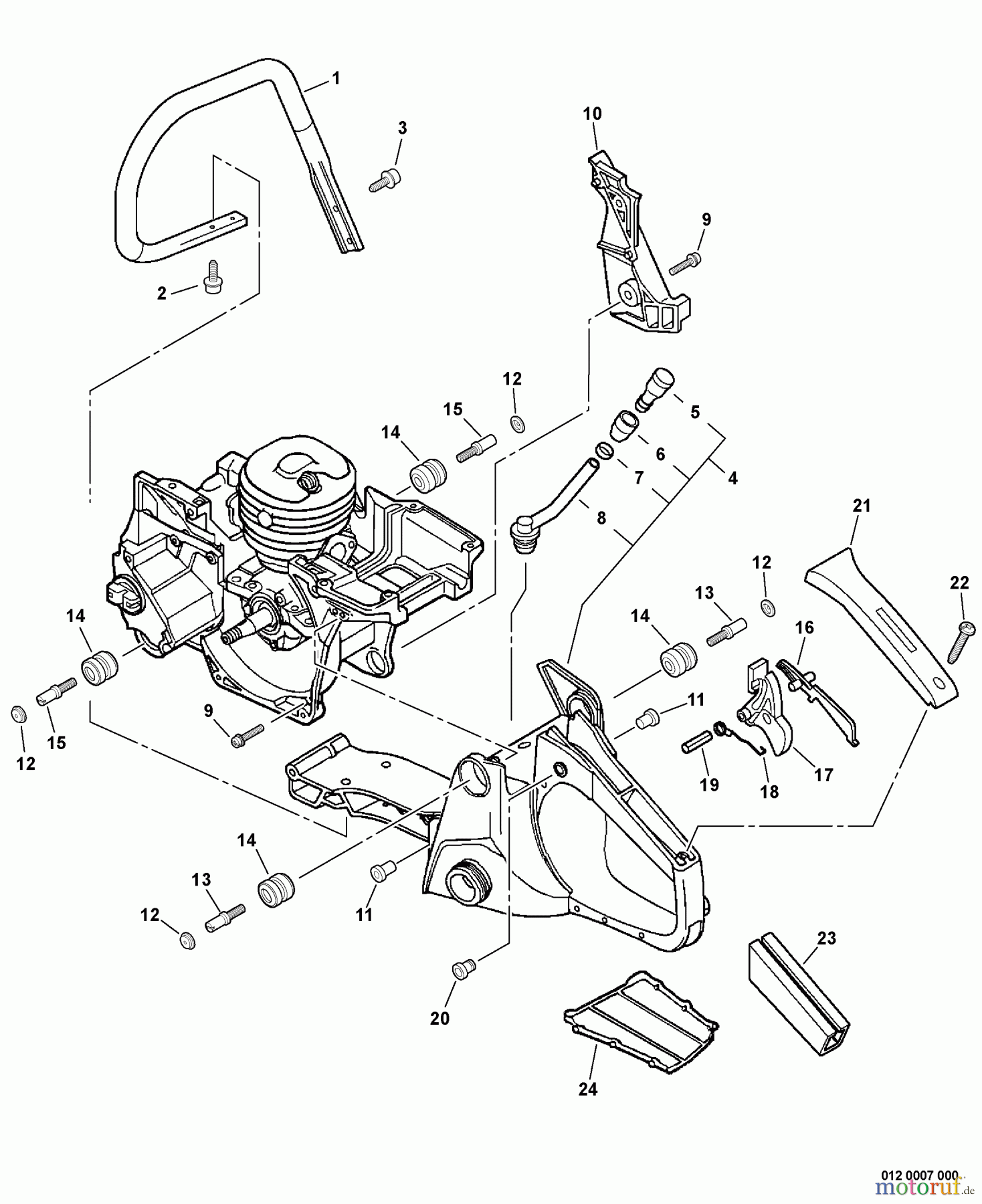  Echo Sägen, Kettensägen CS-520 - Echo Chainsaw, S/N: C09312001001 - C09312999999 Handles, Throttle Control