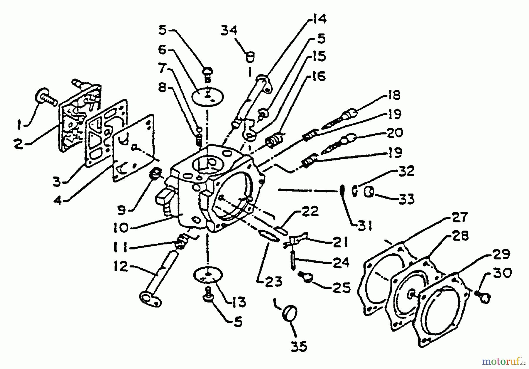 Echo Sägen, Kettensägen CS-5500 - Echo Chainsaw, S/N: 001001 - 020976 Carburetor