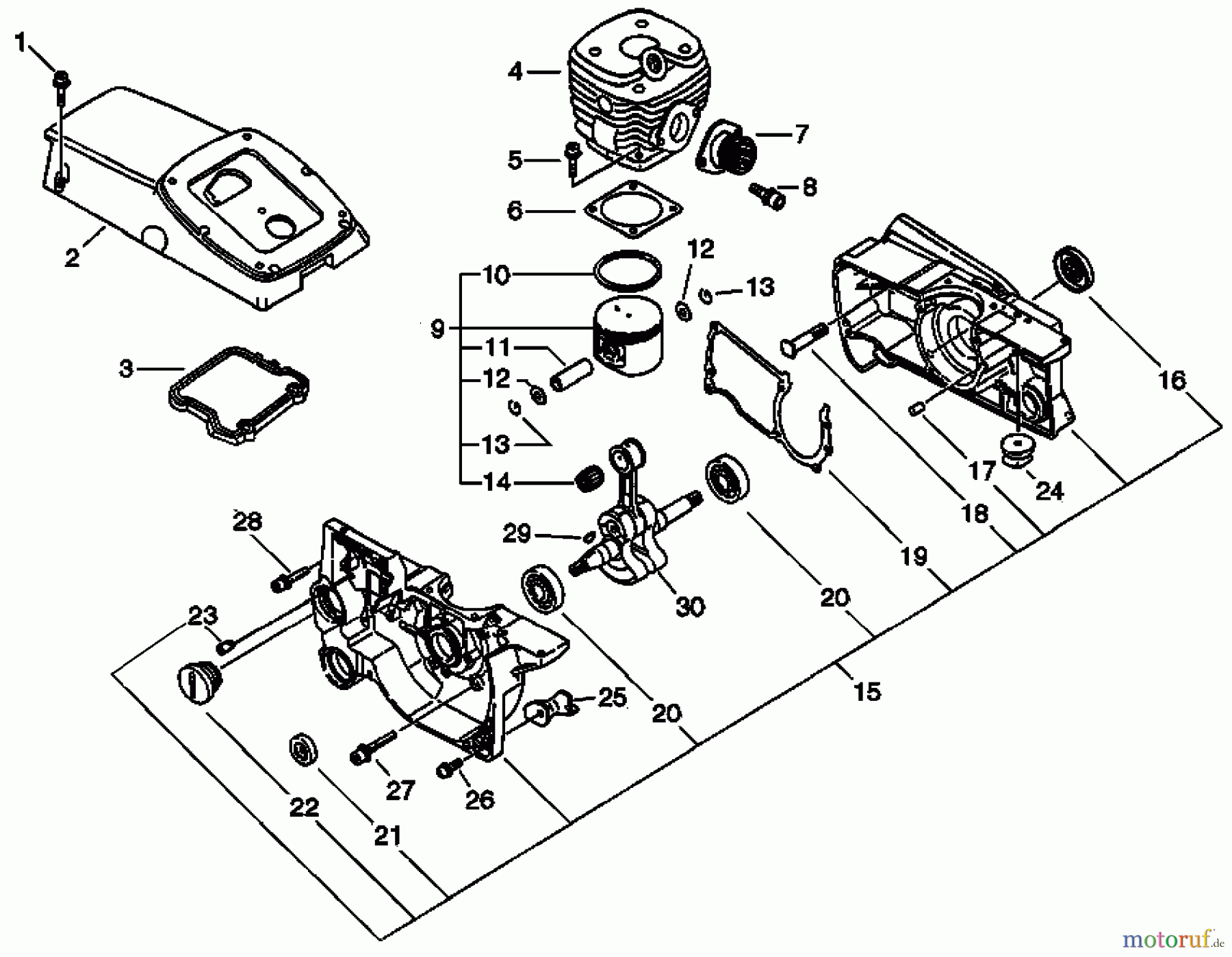  Echo Trennsägen CSG-680 - Echo Chainsaw, Piston, Crankcase