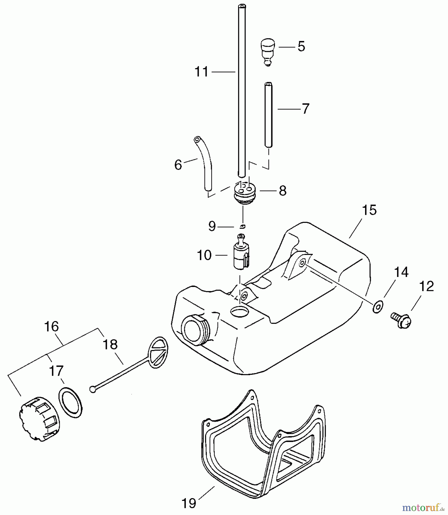 Echo Hochentaster PPT-2400 - Echo Pole Saw / Pruner (Type 1E), S/N: E14536001001 - E14536999999 Fuel System
