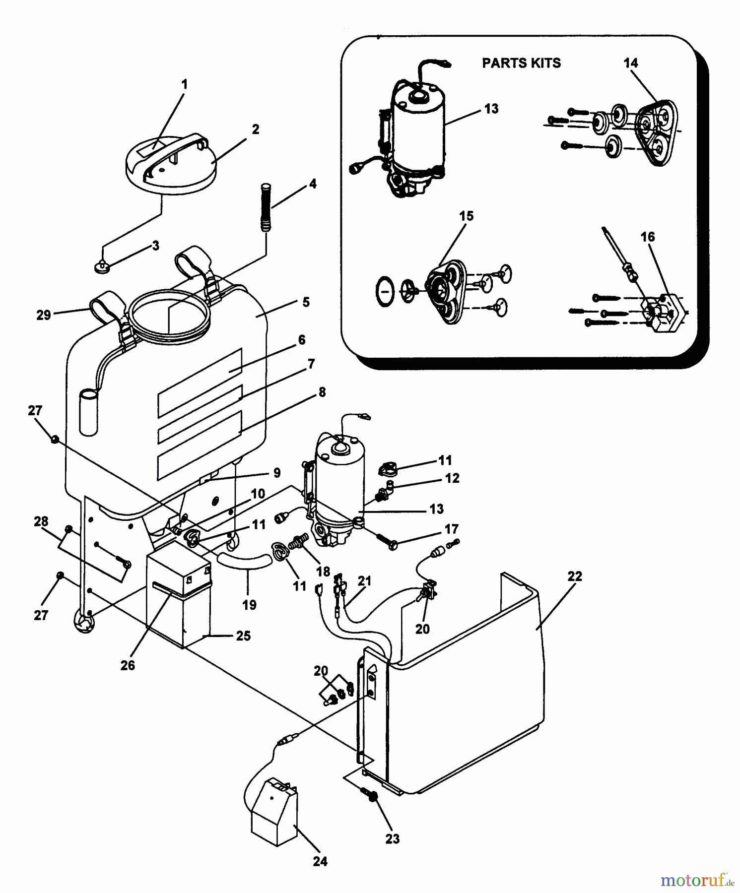 Echo Pflanzenschutzspritzen DSHR-1000 - Echo Battery Powered Sprayer Battery, Charger, Cover, Harness, Tank, Pump, Switch