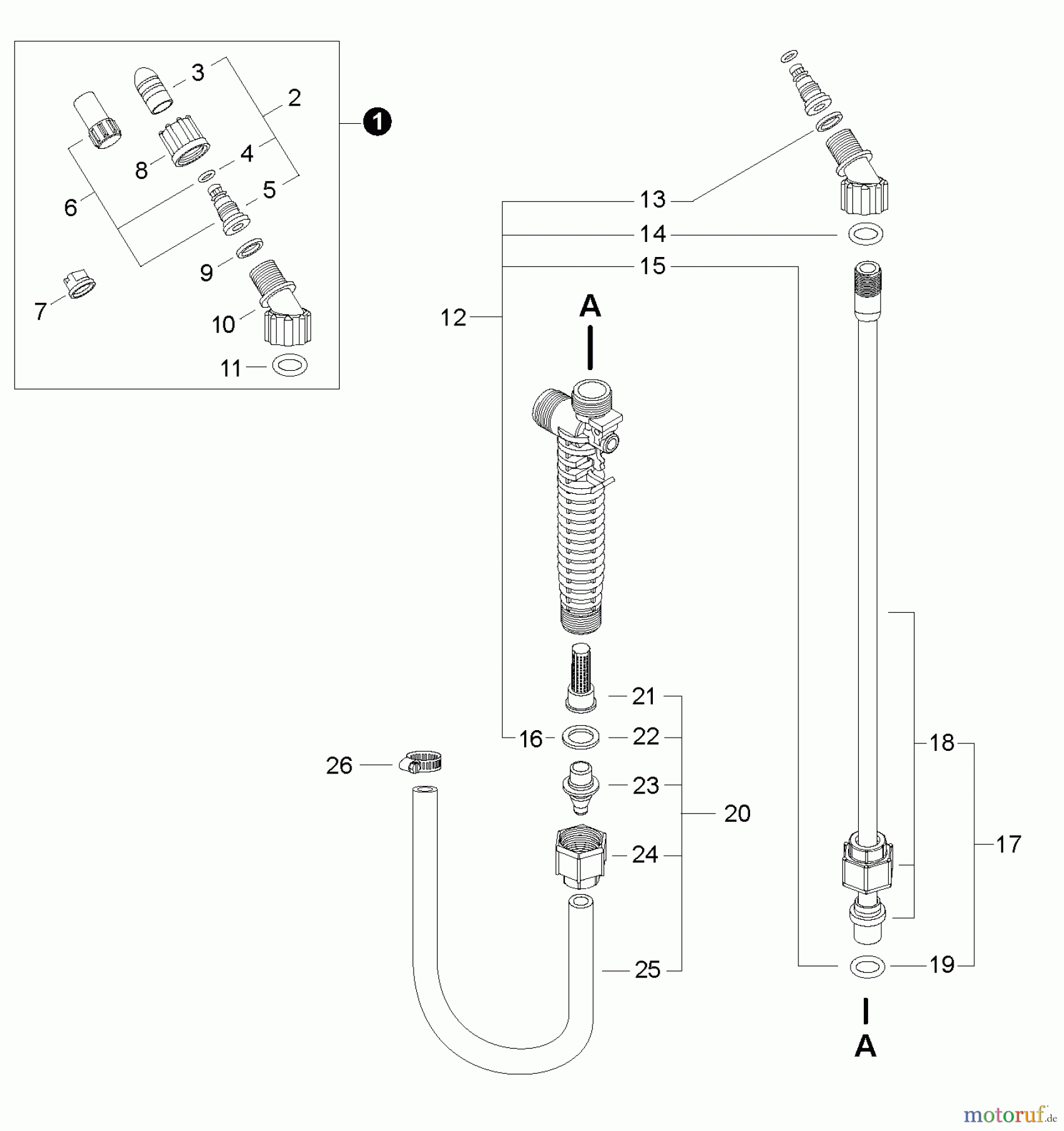  Echo Pflanzenschutzspritzen MS-40BP - Echo Manual Sprayer, Nozzles, Wand, Hose