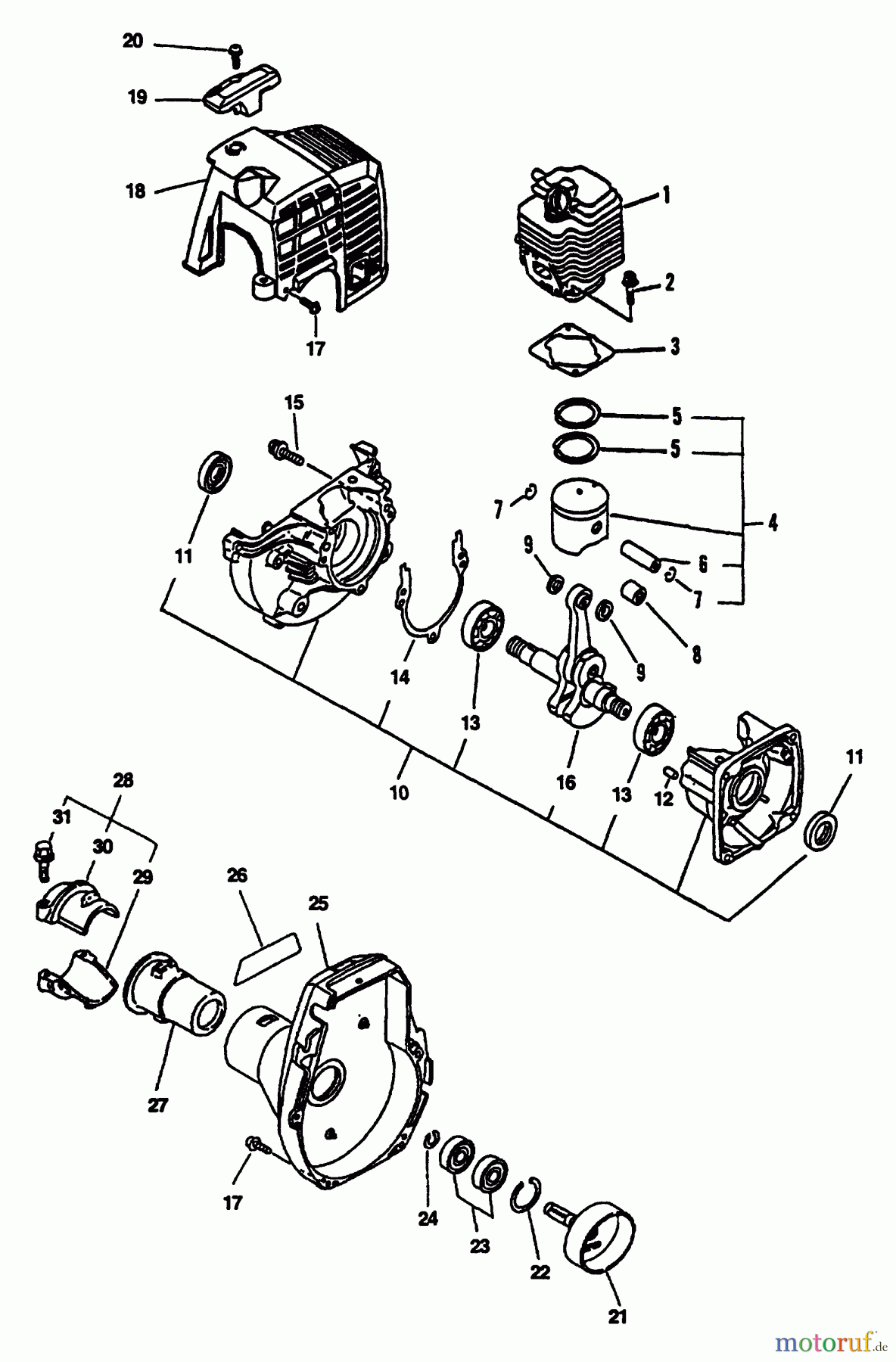  Echo Trimmer, Faden / Bürste GT-2400 - Echo String Trimmer (Type 1E) Engine, Fan Housing Cover