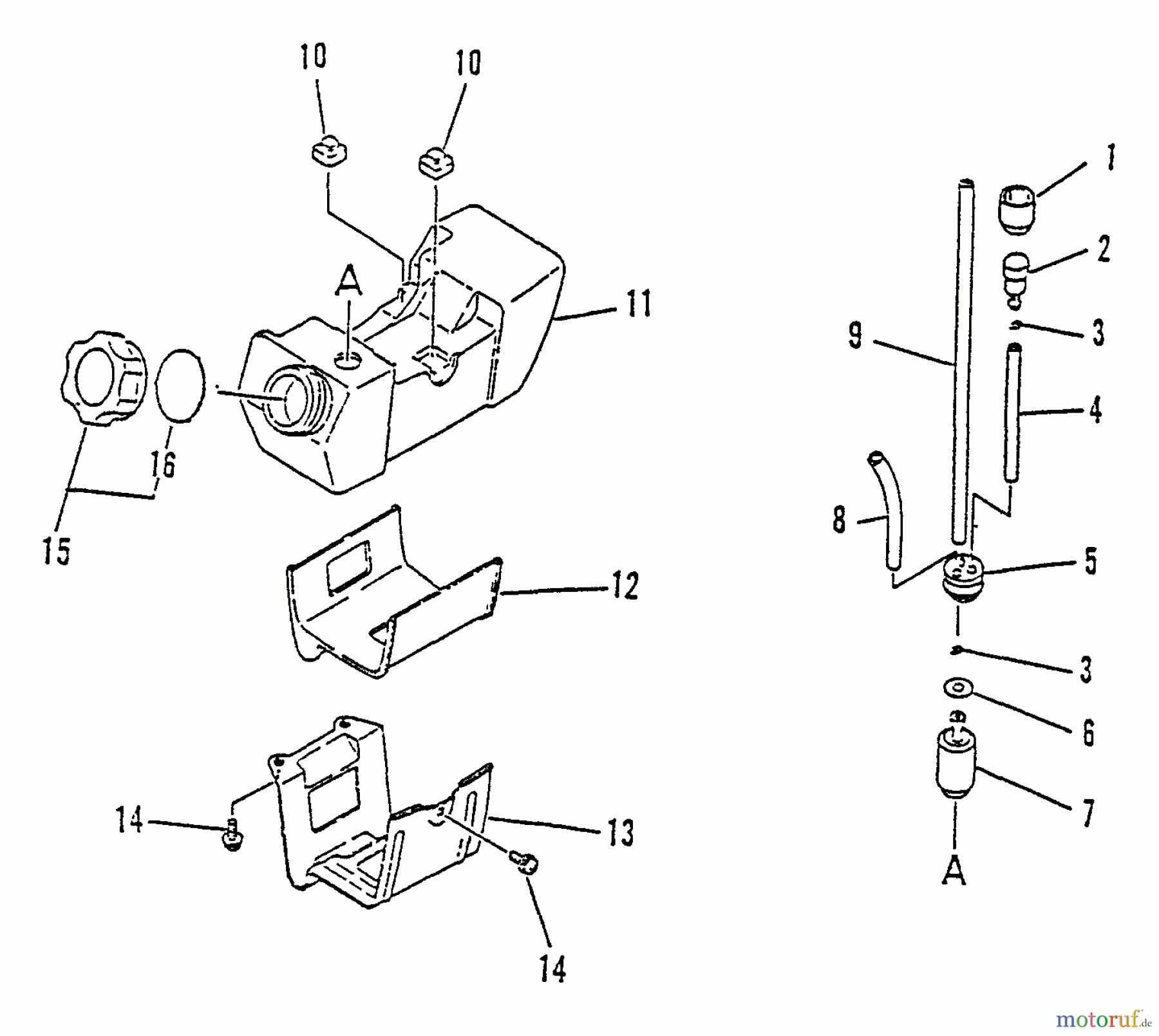  Echo Trimmer, Faden / Bürste SRM-2510 - Echo String Trimmer, S/N:079352 - 098240 Fuel System
