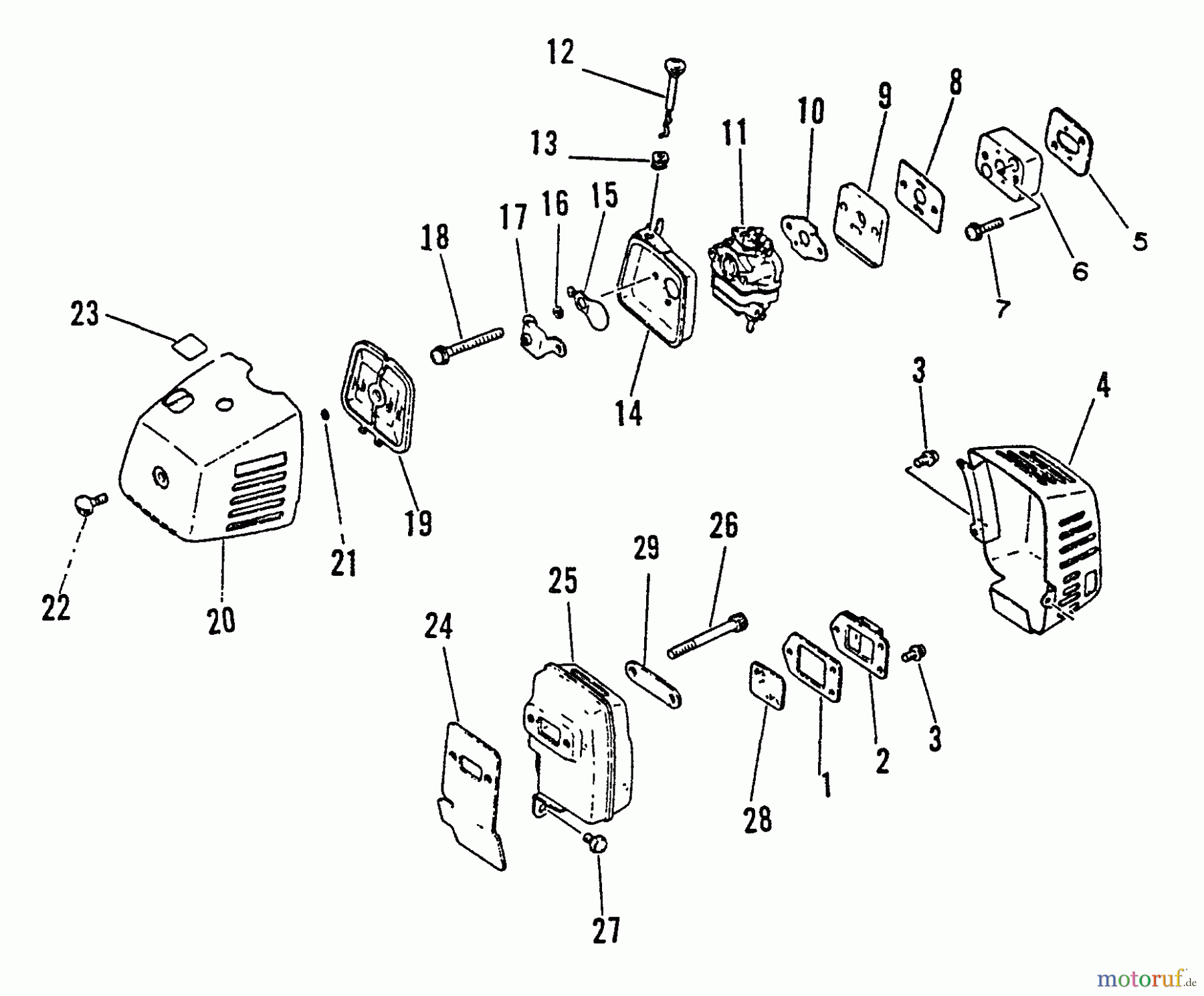  Echo Trimmer, Faden / Bürste SRM-3000 - Echo String Trimmer, S/N:027001 - 034000 Intake, Exhaust, Air Cleaner