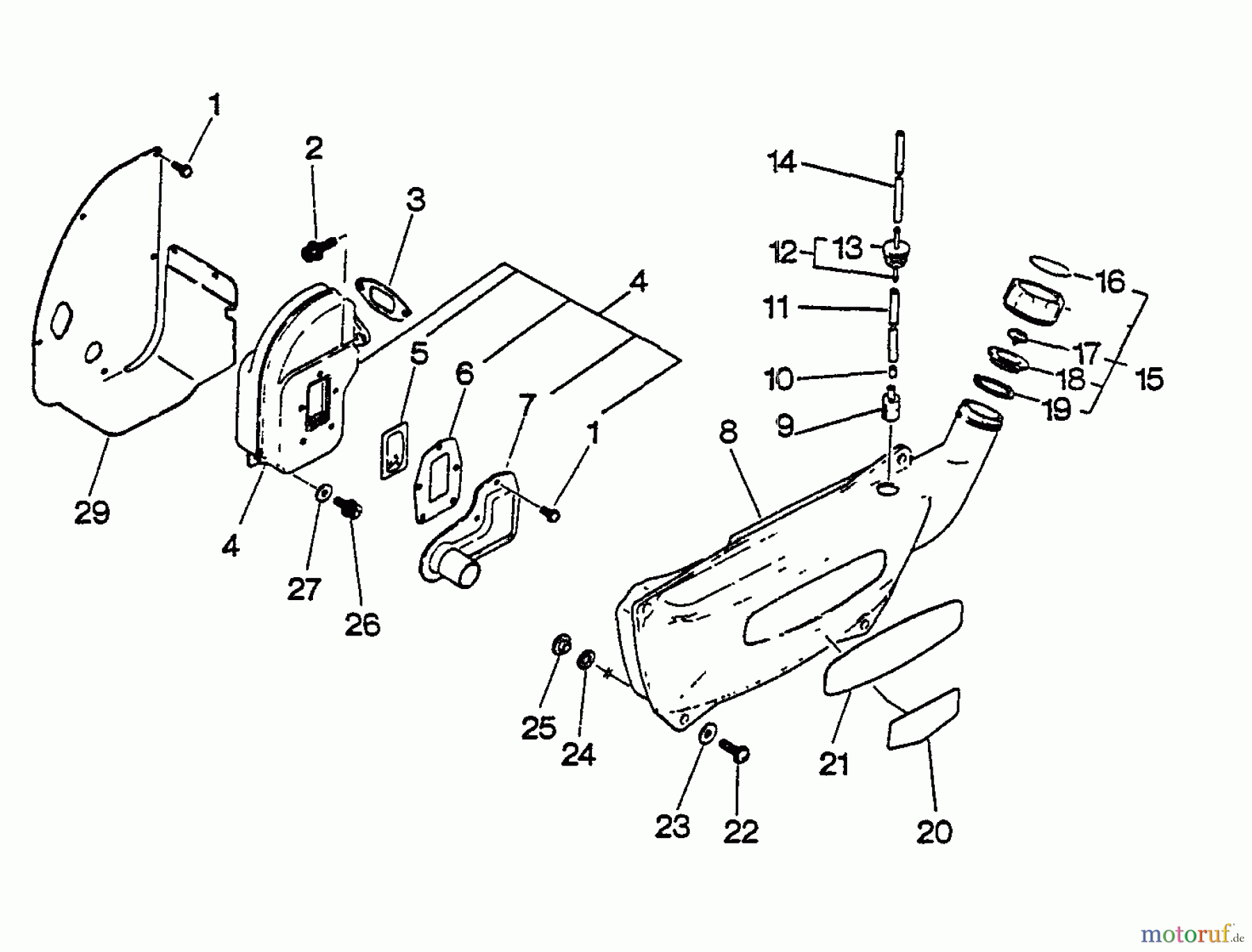  Echo Bläser / Sauger / Häcksler / Mulchgeräte	 PB-4500 - Echo Back Pack Blower, S/N 0034076 - 9999999 Exhaust, Fuel Sys