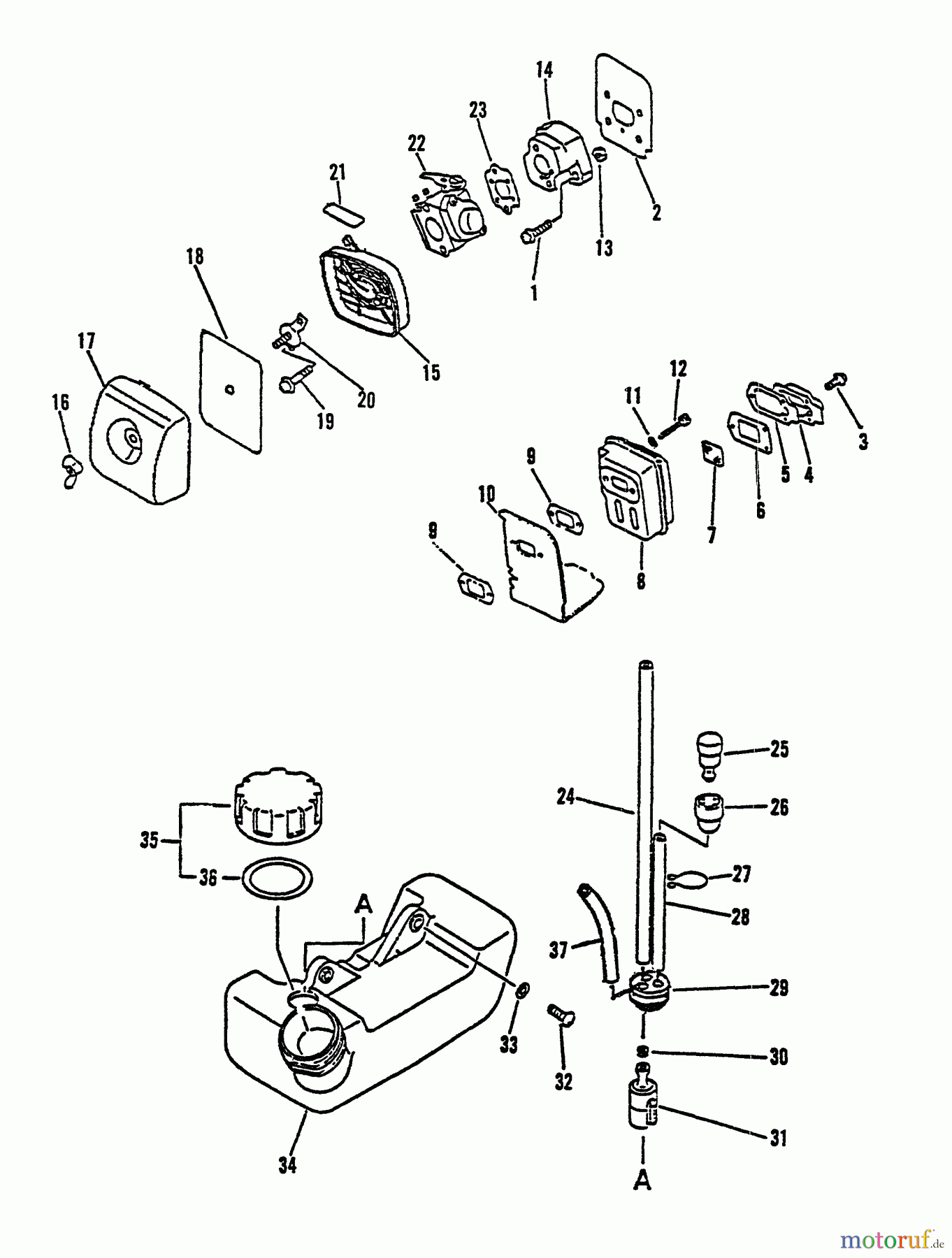 Echo Bläser / Sauger / Häcksler / Mulchgeräte ES-2000 - Echo Shredder/Vacuum, S/N: 007942 - 999999 Intake, Exhaust, Air Cleaner, Fuel System