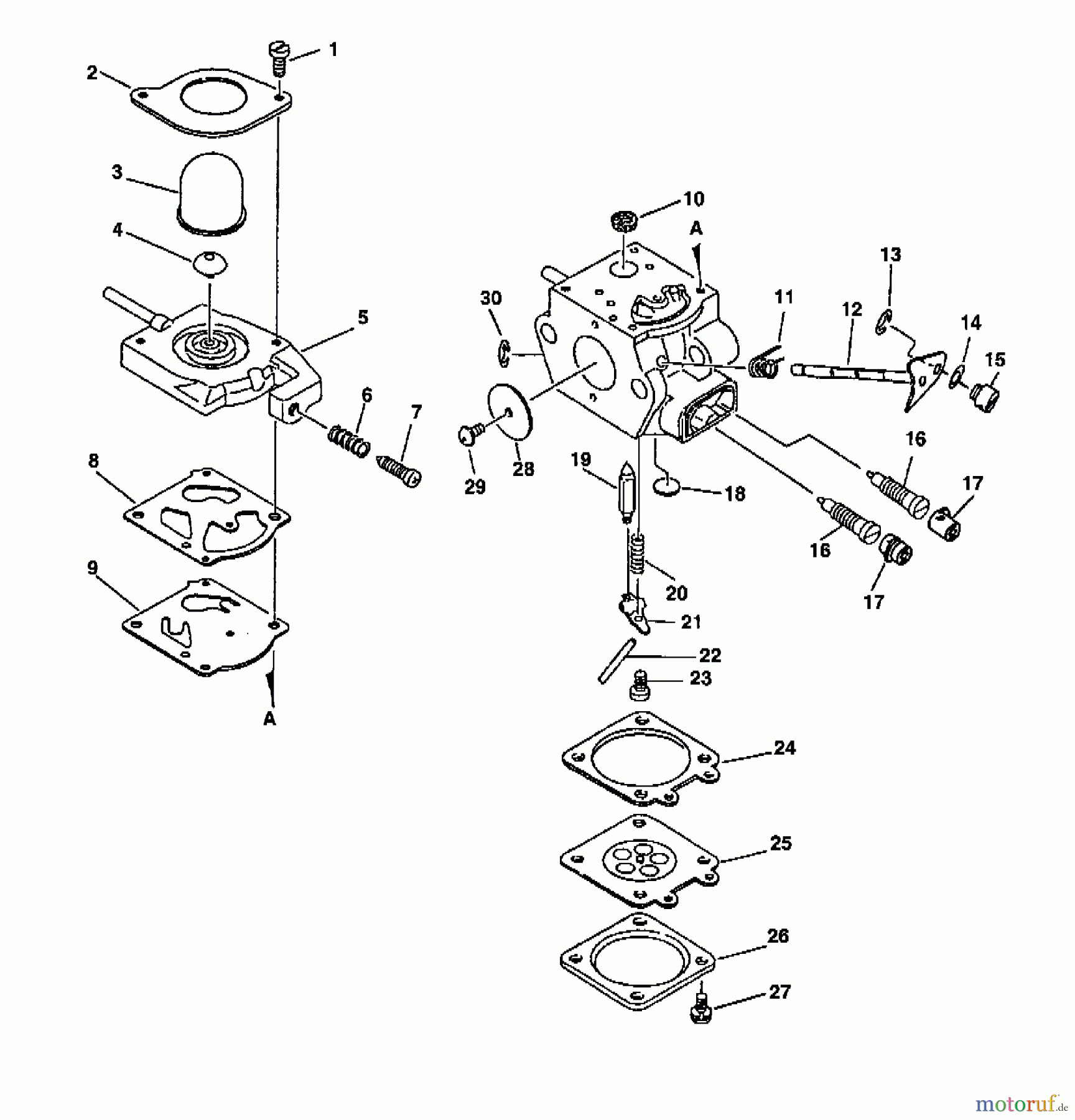 Echo Kantenschneider PE-2400 - Echo Edger (Type 1E) Carburetor