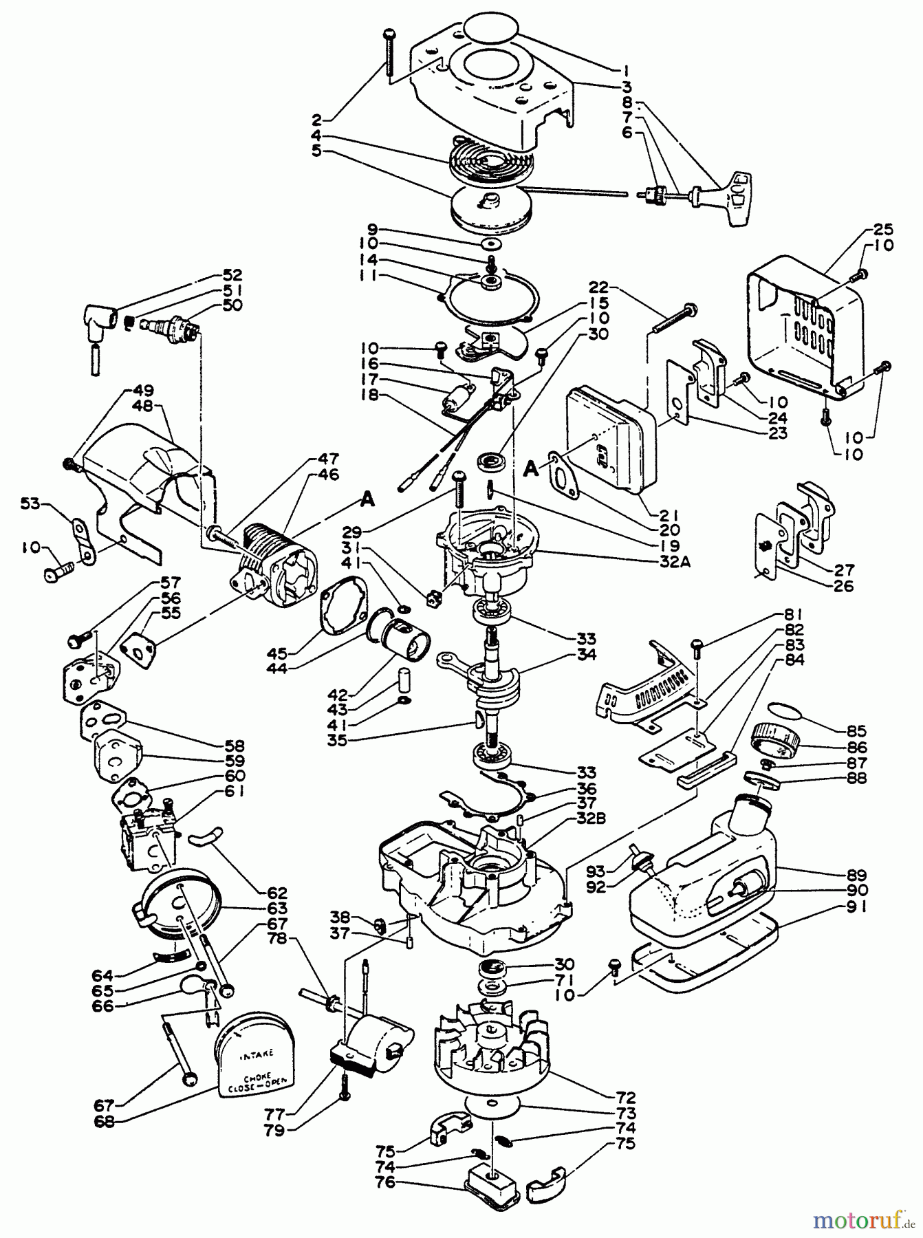 Echo Heckenscheren HC-140 - Echo Hedge Trimmer Engine,Crankcase,Ignition,Starter,Intake,Exhaust,Air Cleaner,Fuel Sys