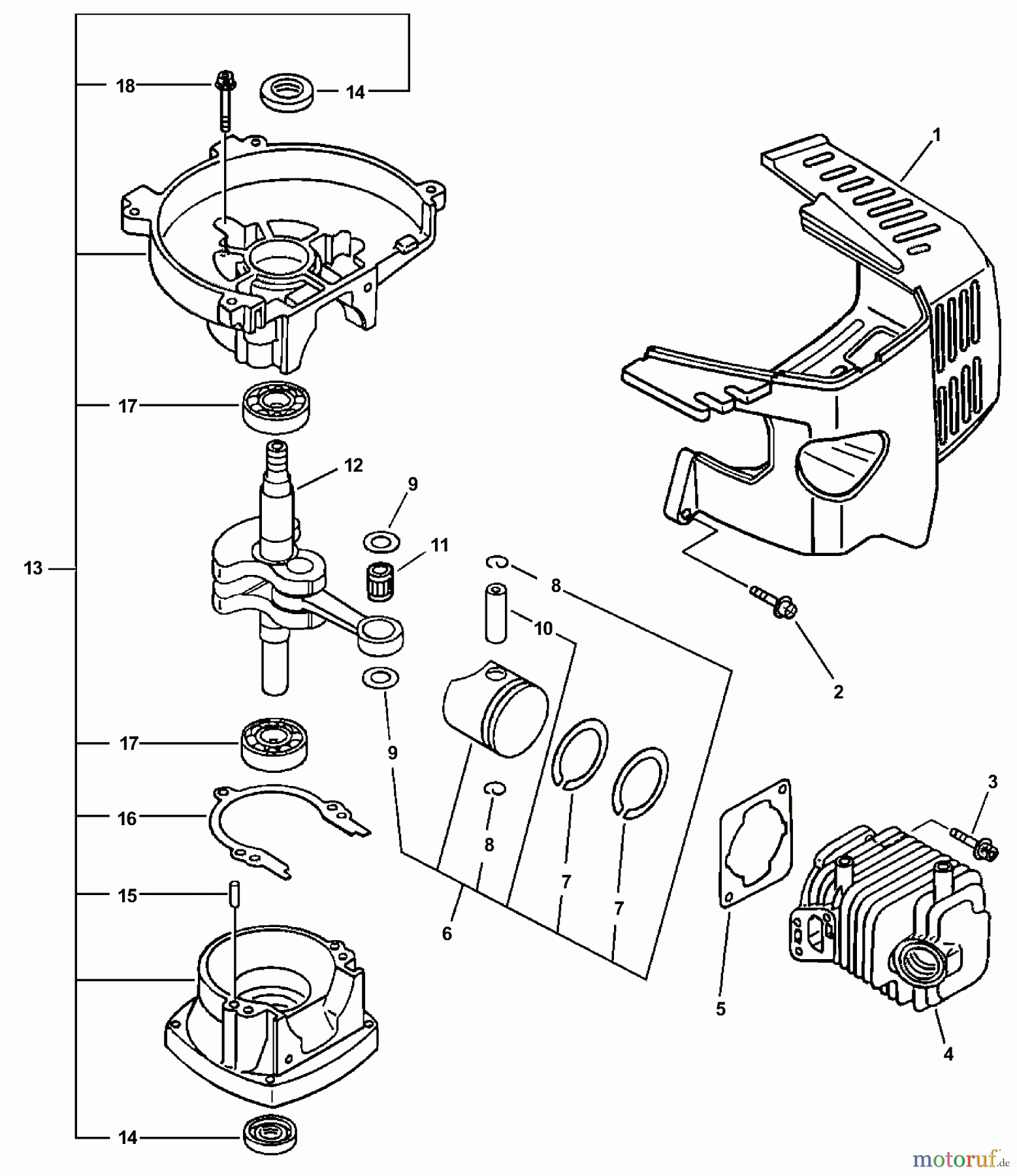  Echo Heckenscheren HC-2400 - Echo Hedge Trimmer (Type 2E) Engine, Cylinder