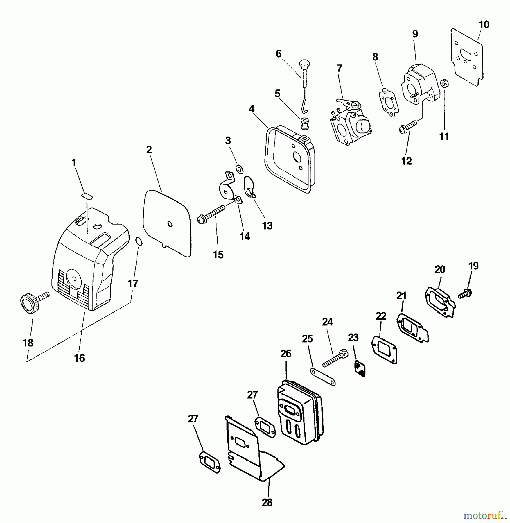  Echo Heckenscheren HCA-2400 - Echo Hedge Trimmer Intake, Exhaust