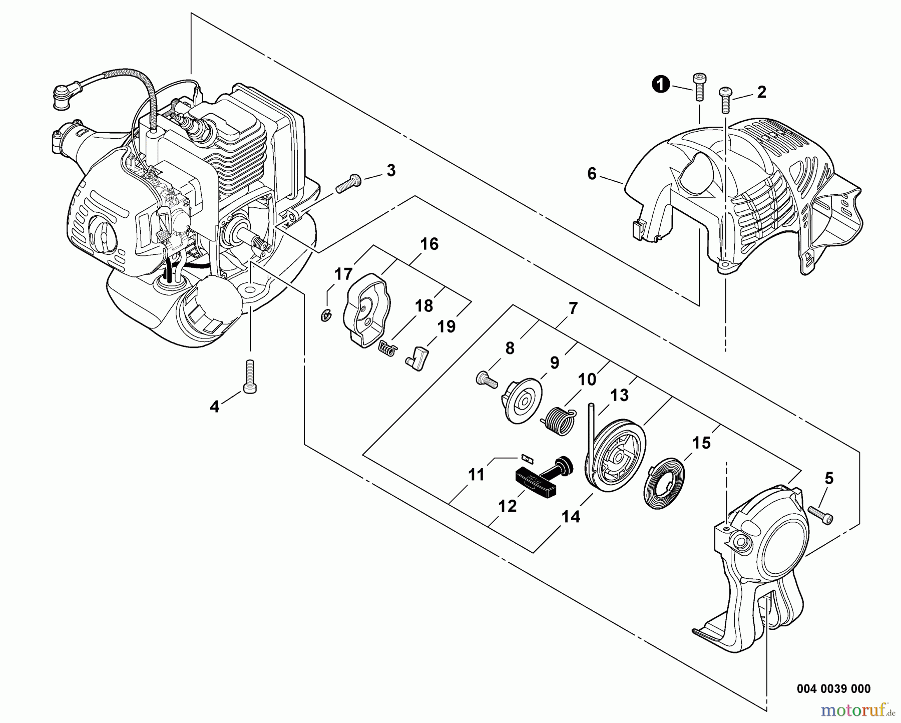  Echo Trimmer, Faden / Bürste SRM-225SB - Echo String Trimmer, S/N: S79513001001 - S79513999999 Engine Cover, Starter