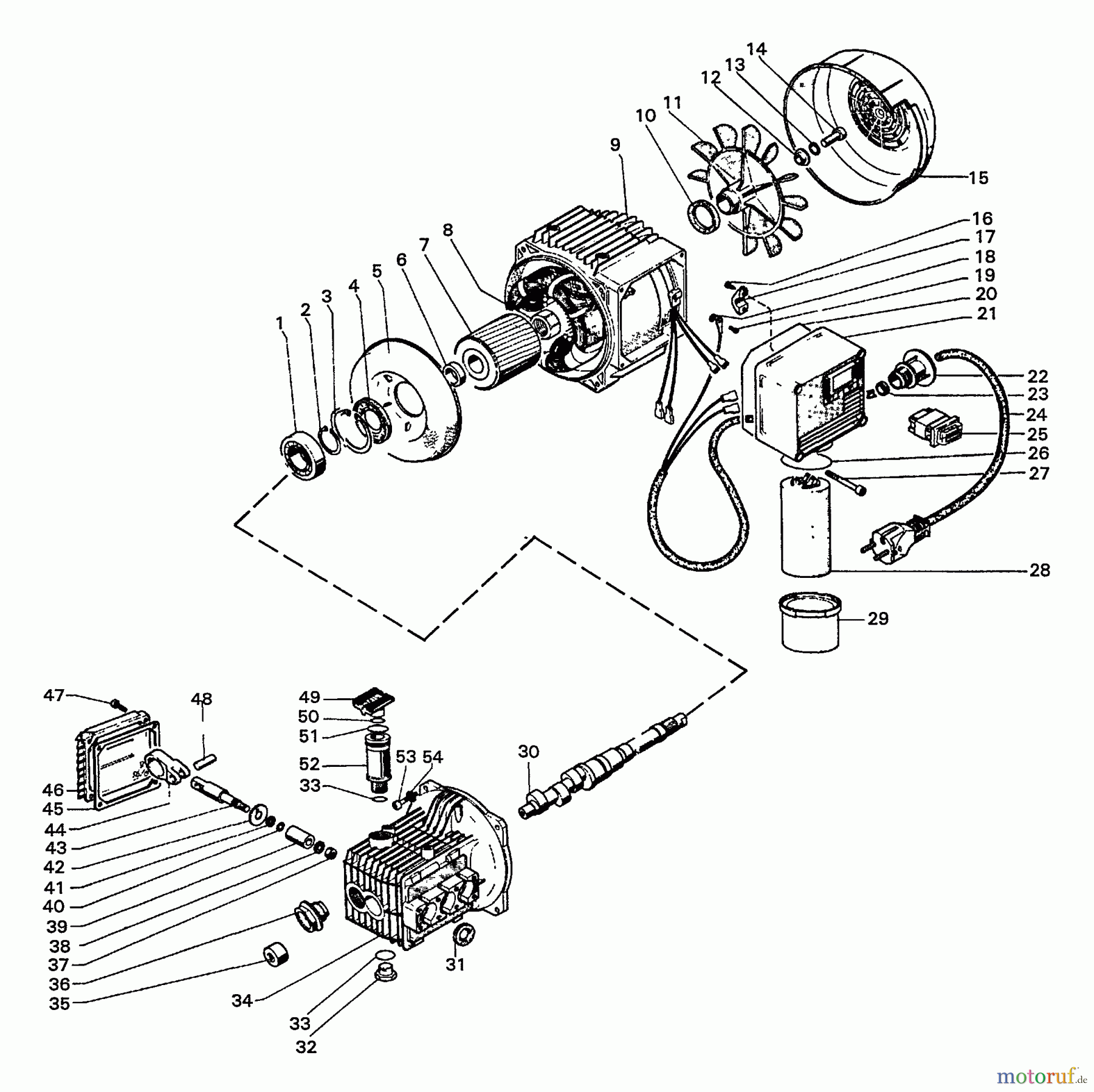  Echo Hochdruckreiniger HPP-1890 - Echo Pressure Washer (1991 Models) Crankcase, Crankshaft, Piston, Electric Motor, Switch