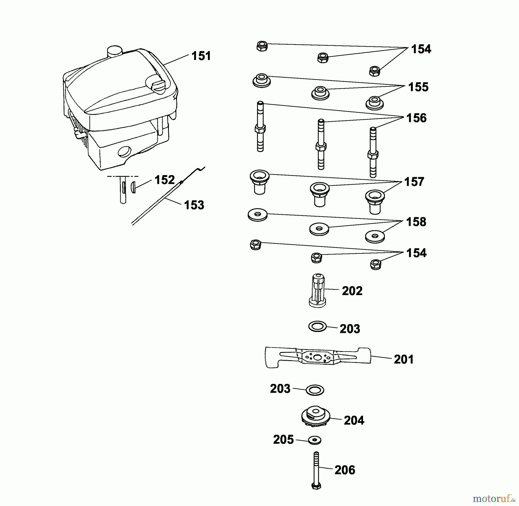  Wolf-Garten Petrol mower Esprit 46 B 4601000 Seris B, C  (2003) Blade, Blade adapter, Engine