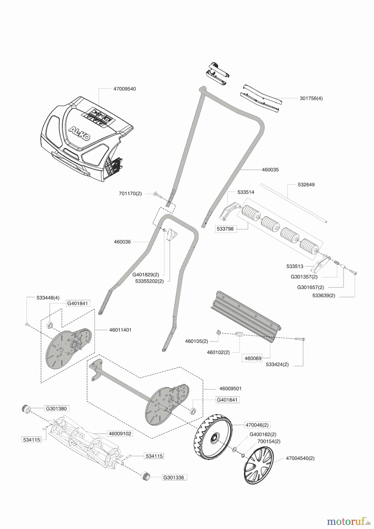  Ginge Gartentechnik Handrasenmäher 38 HM COMFORT  Seite 1