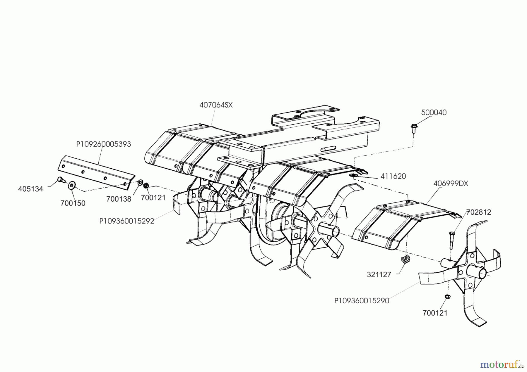  Uniropa Gartentechnik Zubehör Gartentechnik FRÄSVERBREITERUNG FÜR MH 5001-R  01/2010 Seite 1