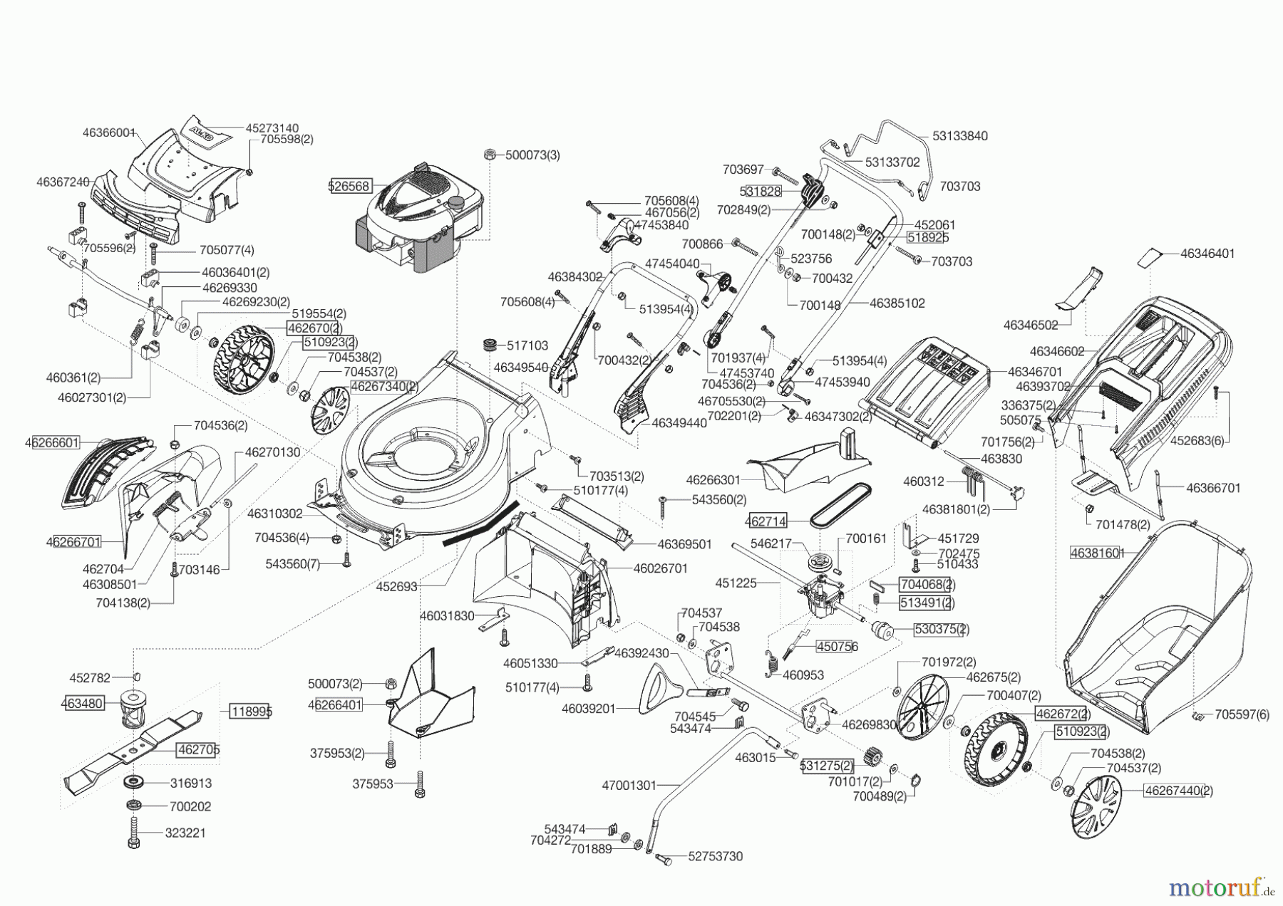  Powerline Gartentechnik Benzinrasenmäher 5200 BR-H  11/2013 - 09/2016 Seite 1