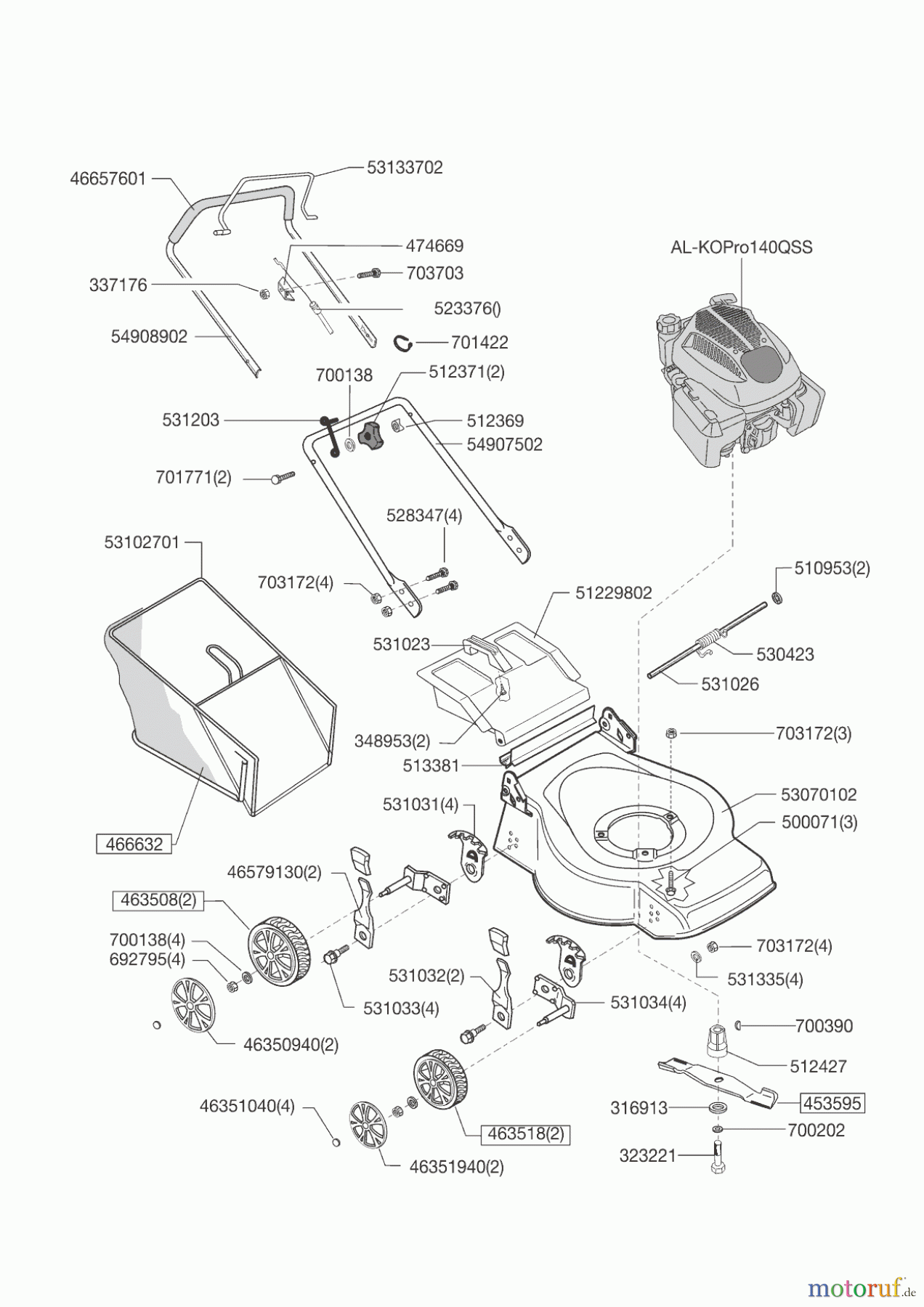  AL-KO Gartentechnik Benzinrasenmäher 40.3 B Selection  01/2014 Seite 1