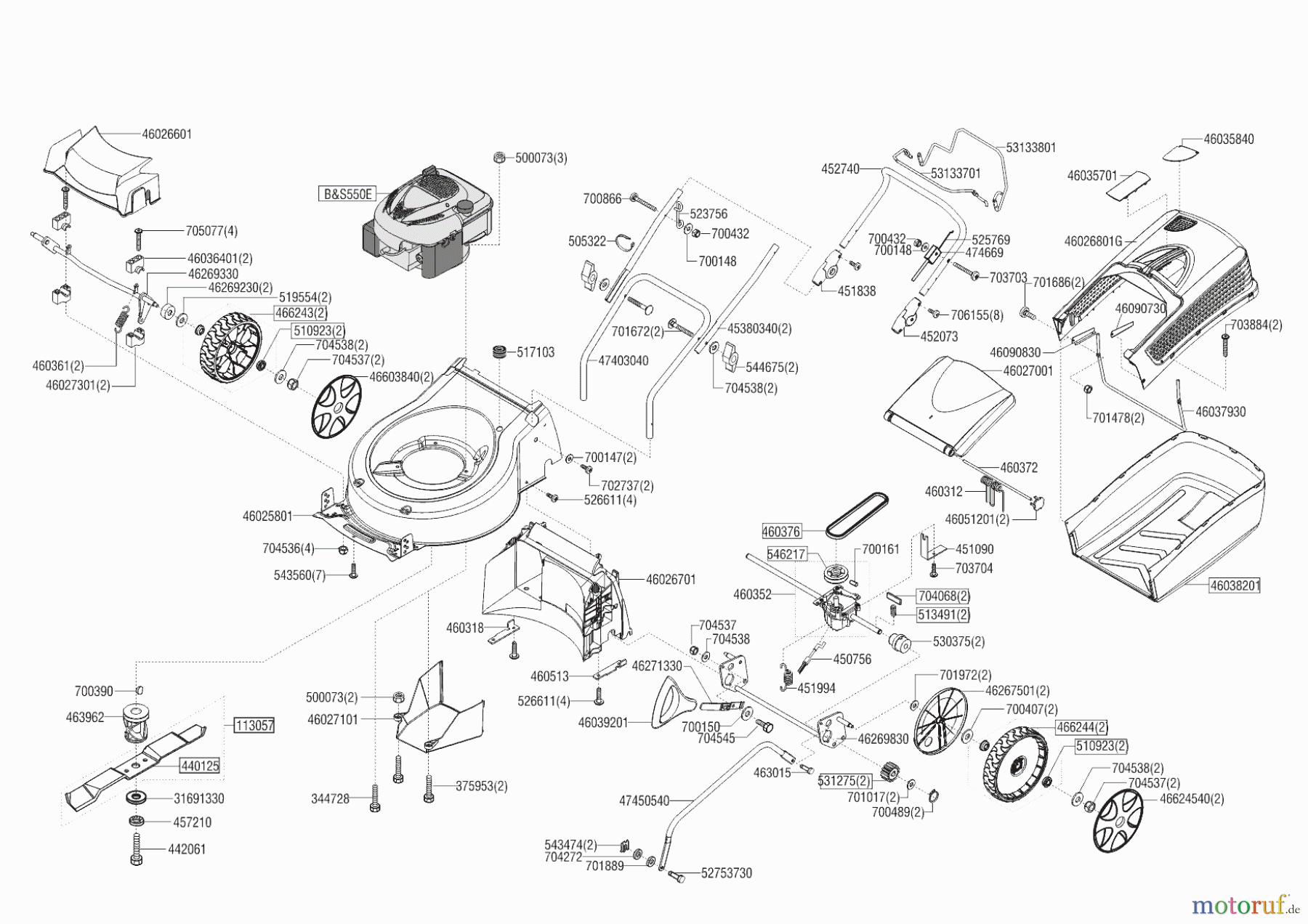  GARDENFEELINGS Gartentechnik Benzinrasenmäher GF 46  ab 11/2017 Seite 1