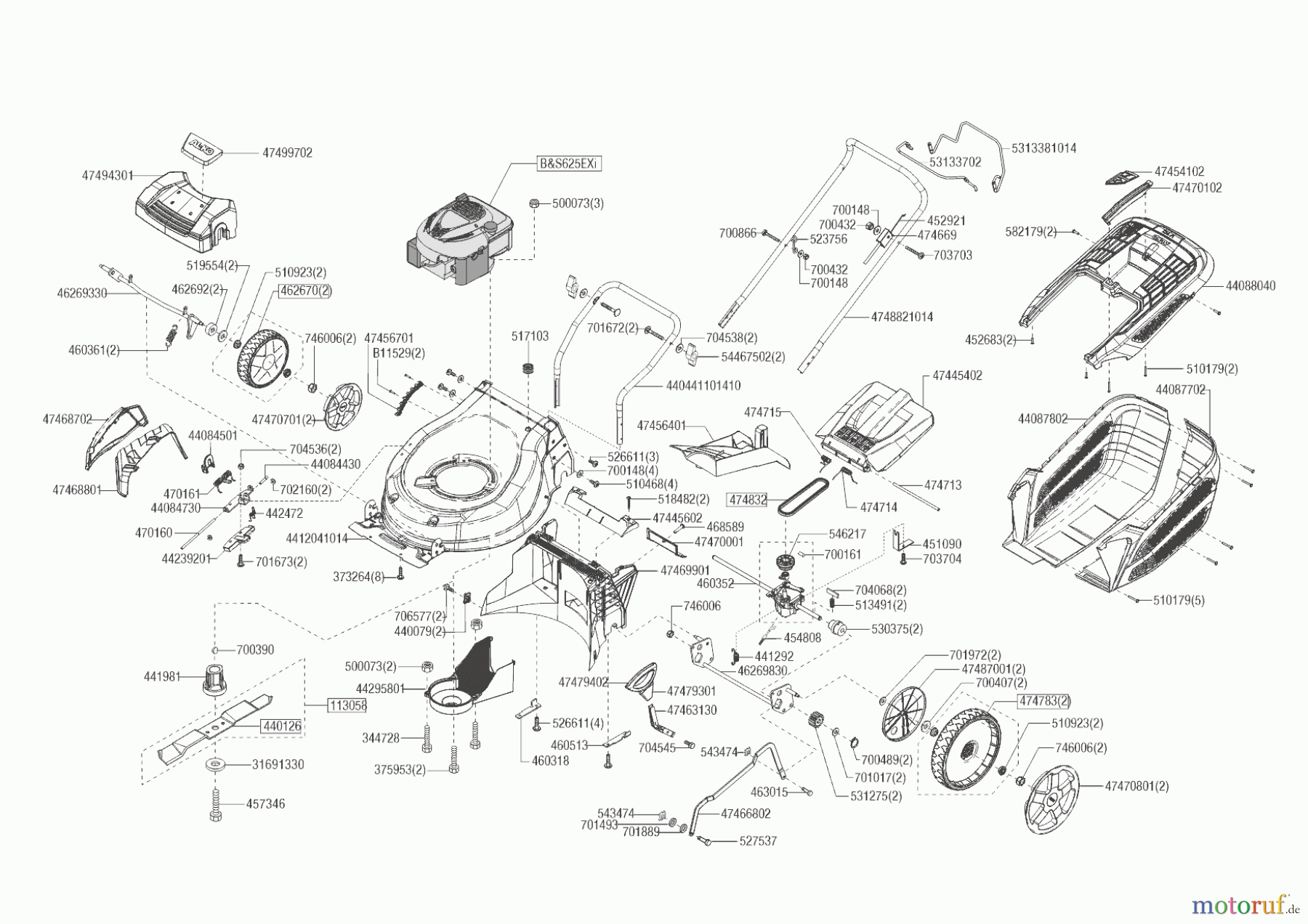  AL-KO Gartentechnik Benzinrasenmäher RASENMÄHER 51.3 SP-B HIGHLINE  01/2023 Seite 1