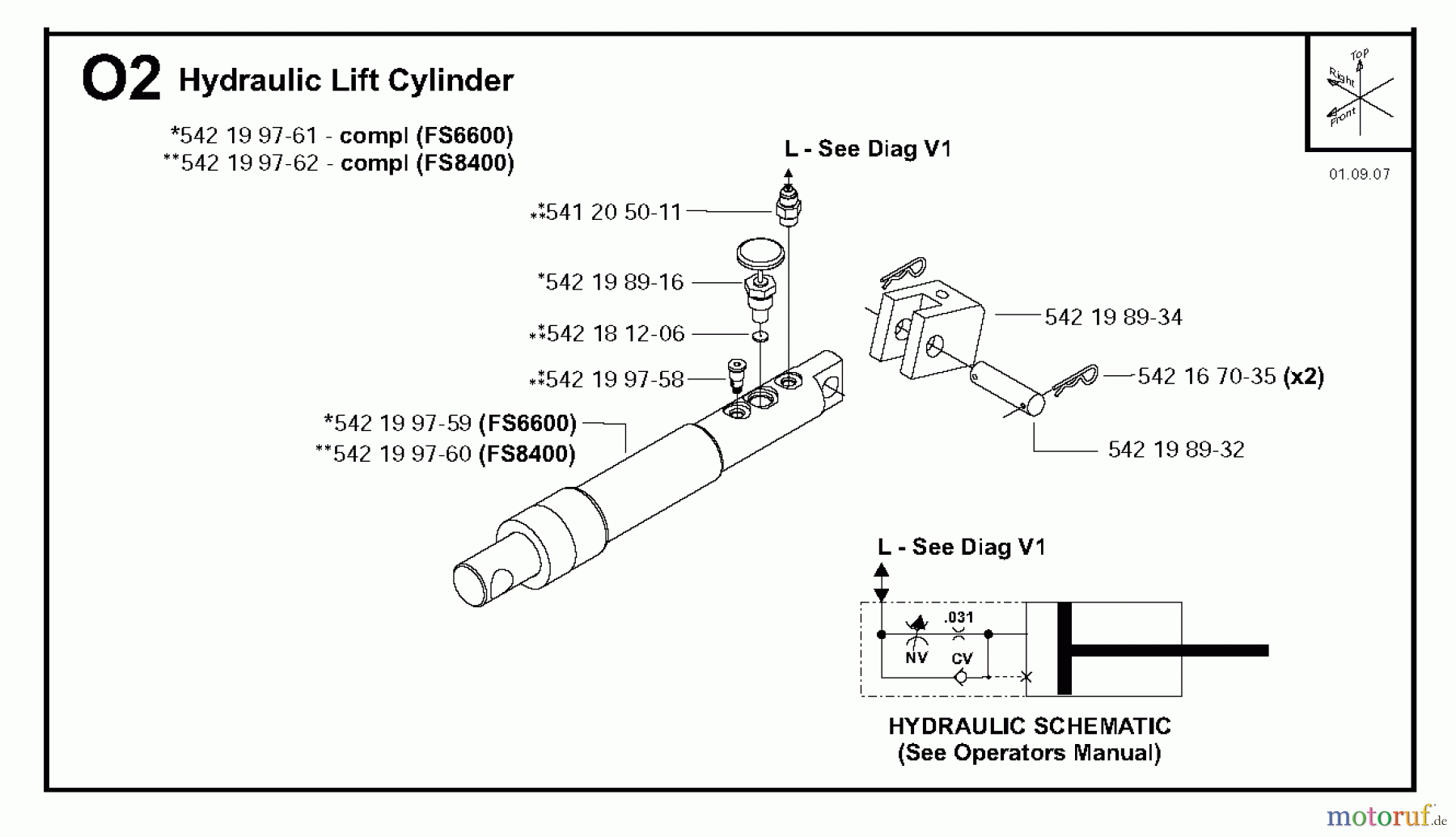 Trennschneider, Floor FS6600, 2006-44 Hydraulic Lift Cylinder