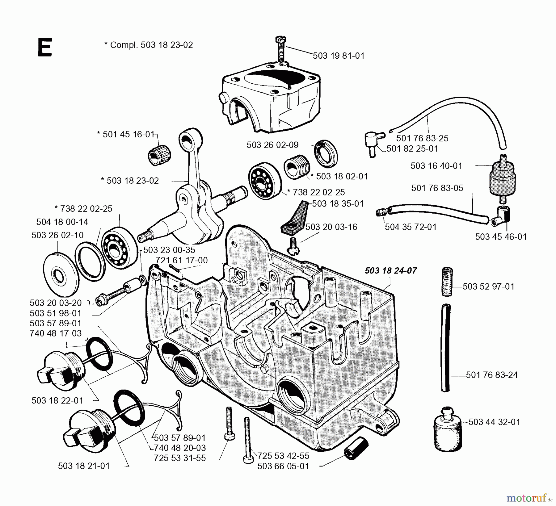 Jonsered Motorsägen 2054 - Jonsered Chainsaw (1993-08) CRANKCASE