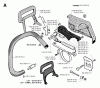 Jonsered 2054 - Chainsaw (1996-09) Spareparts CHAIN BRAKE CLUTCH COVER