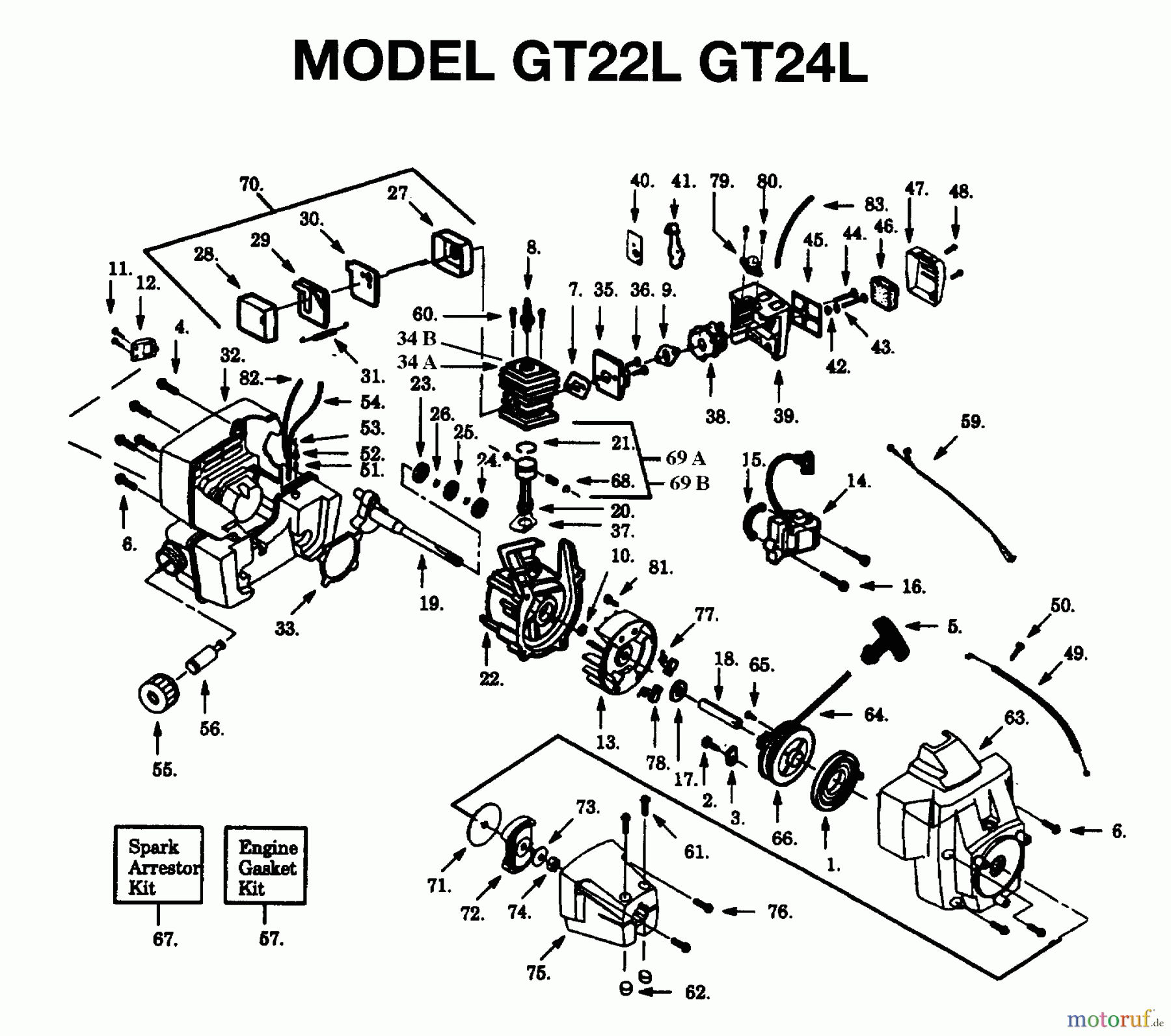  Jonsered Motorsensen, Trimmer GT24L - Jonsered String/Brush Trimmer (1996-03) ENGINE