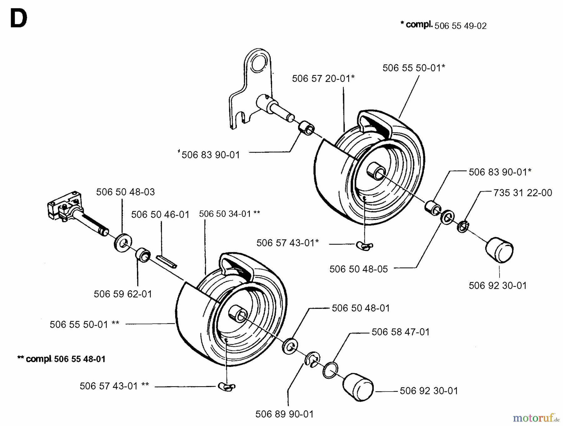  Jonsered Reitermäher FR13 (85CM) - Jonsered Rear-Engine Riding Mower (1997-01) WHEELS TIRES