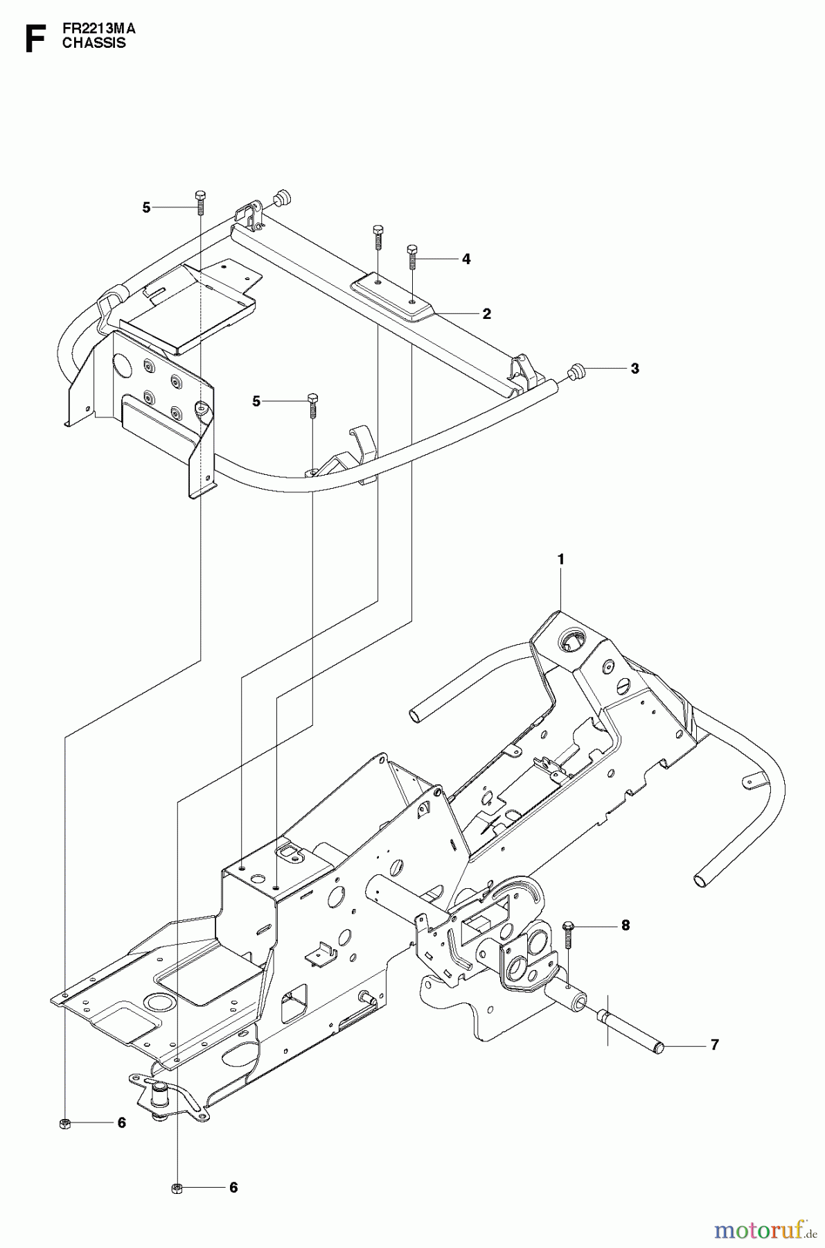  Jonsered Reitermäher FR2213 MA (965190301) - Jonsered Rear-Engine Riding Mower (2010-07) CHASSIS ENCLOSURES