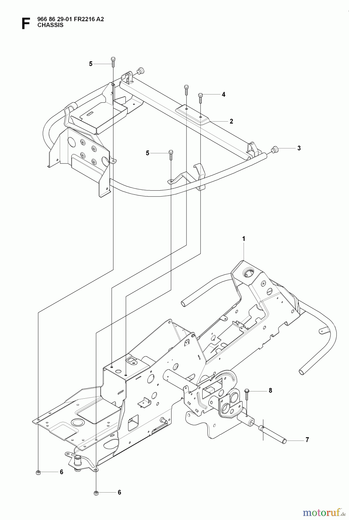  Jonsered Reitermäher FR2216 A2 (966862901) - Jonsered Rear-Engine Riding Mower (2008-01) CHASSIS ENCLOSURES
