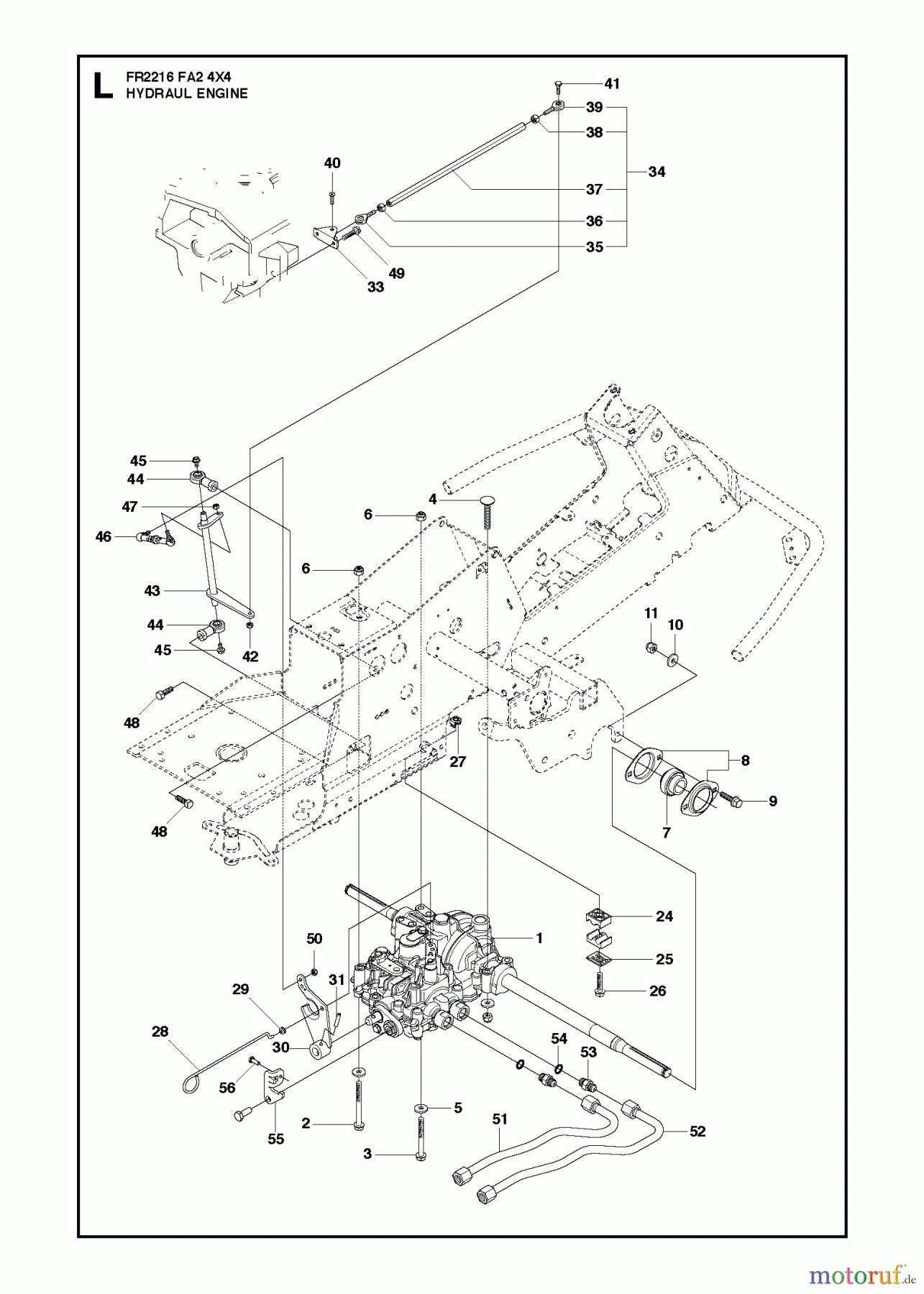  Jonsered Reitermäher FR2216 FA2 4x4 (966773901) - Jonsered Rear-Engine Riding Mower (2012) HYDRAULIC PUMP- MOTOR