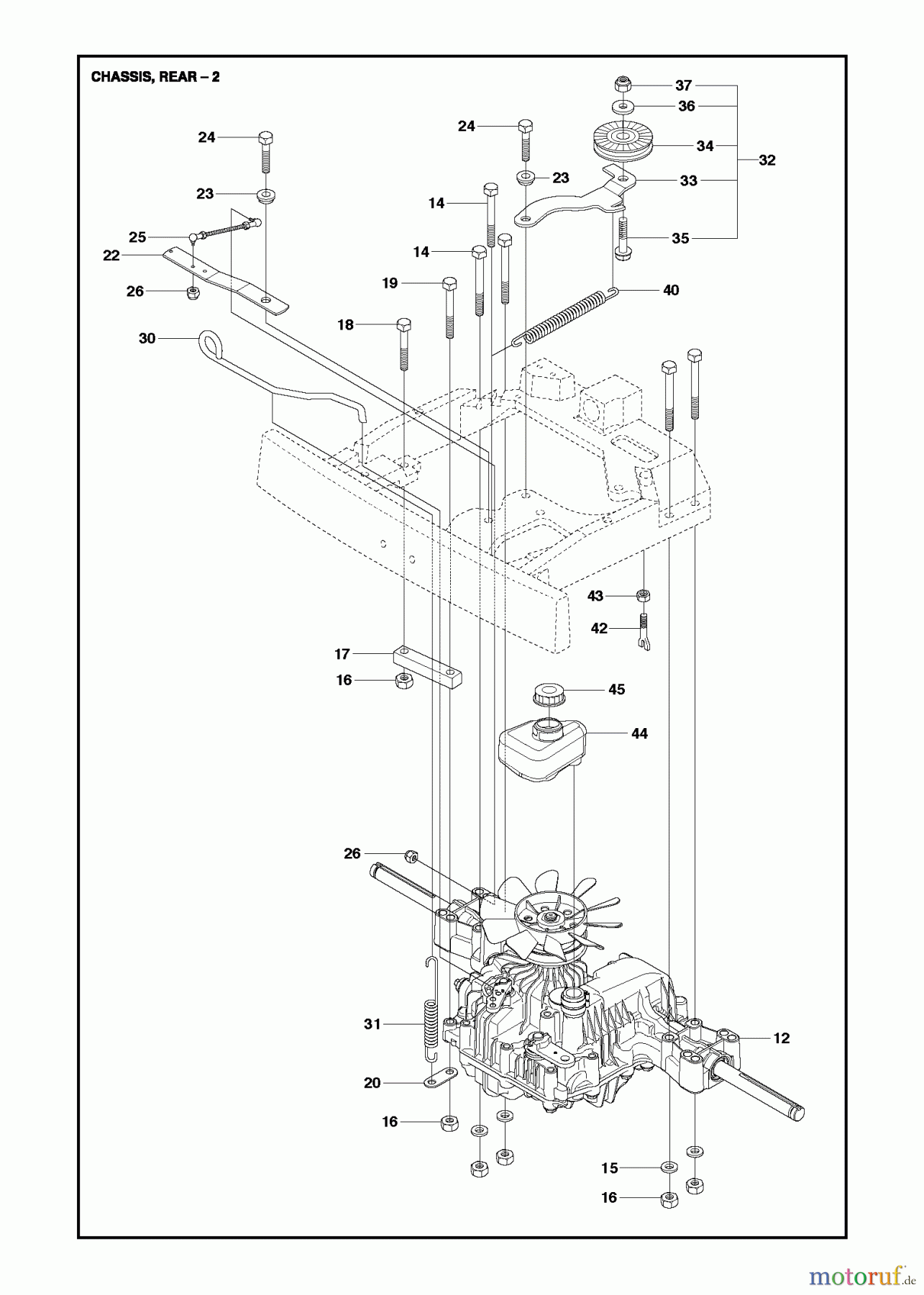  Jonsered Reitermäher FR2218 FA (967179201) - Jonsered Rear-Engine Riding Mower (2013) CHASSIS REAR #2