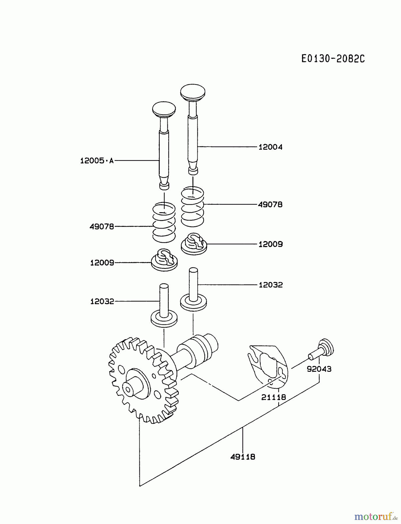  Kawasaki Motoren Motoren, Horizontal FA076D-CS09 - Kawasaki FA076D 4-Stroke Engine VALVE/CAMSHAFT