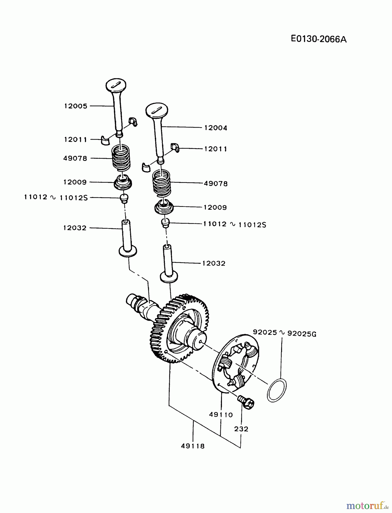  Kawasaki Motoren Motoren, Horizontal FZ340D-GS00 - Kawasaki FZ340D 4-Stroke Engine VALVE/CAMSHAFT