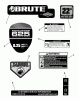 Murray BTPD22625 (7800661) - Brute 22" Walk-Behind Mower (2010) Spareparts Decals