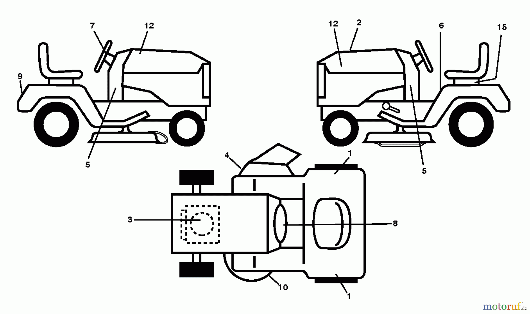  Poulan / Weed Eater Rasen und Gartentraktoren PO12538LT (96018000600) - Poulan Lawn Tractor (2011-12) DECALS