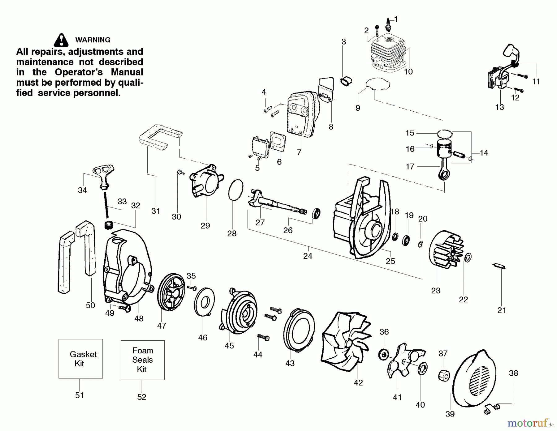  Poulan / Weed Eater Bläser / Sauger / Häcksler / Mulchgeräte BV2000 (Type 3) - Weed Eater Barracuda Blower Engine Assembly Type 3