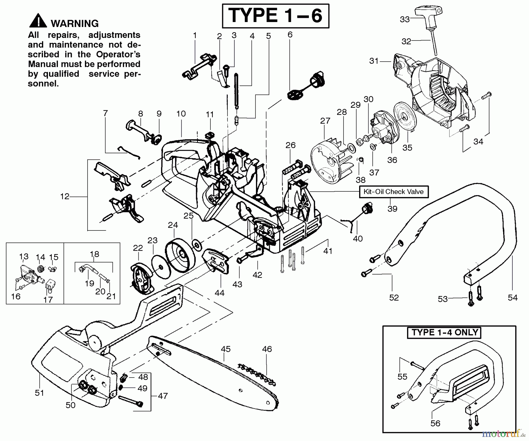  Poulan / Weed Eater Motorsägen 2375 (Type 5) - Poulan Wildthing Chainsaw Handle, Chassis & Bar Assembly Type 1-6