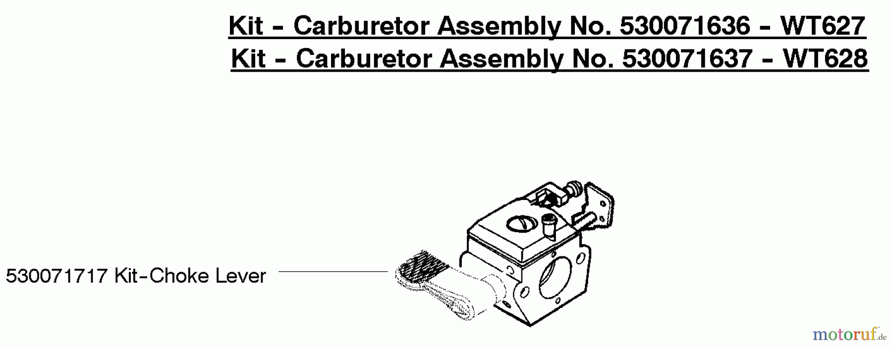  Poulan / Weed Eater Motorsensen, Trimmer 31WG - Weed Eater WeedN Go String Trimmer Kit - Carburetor Assembly