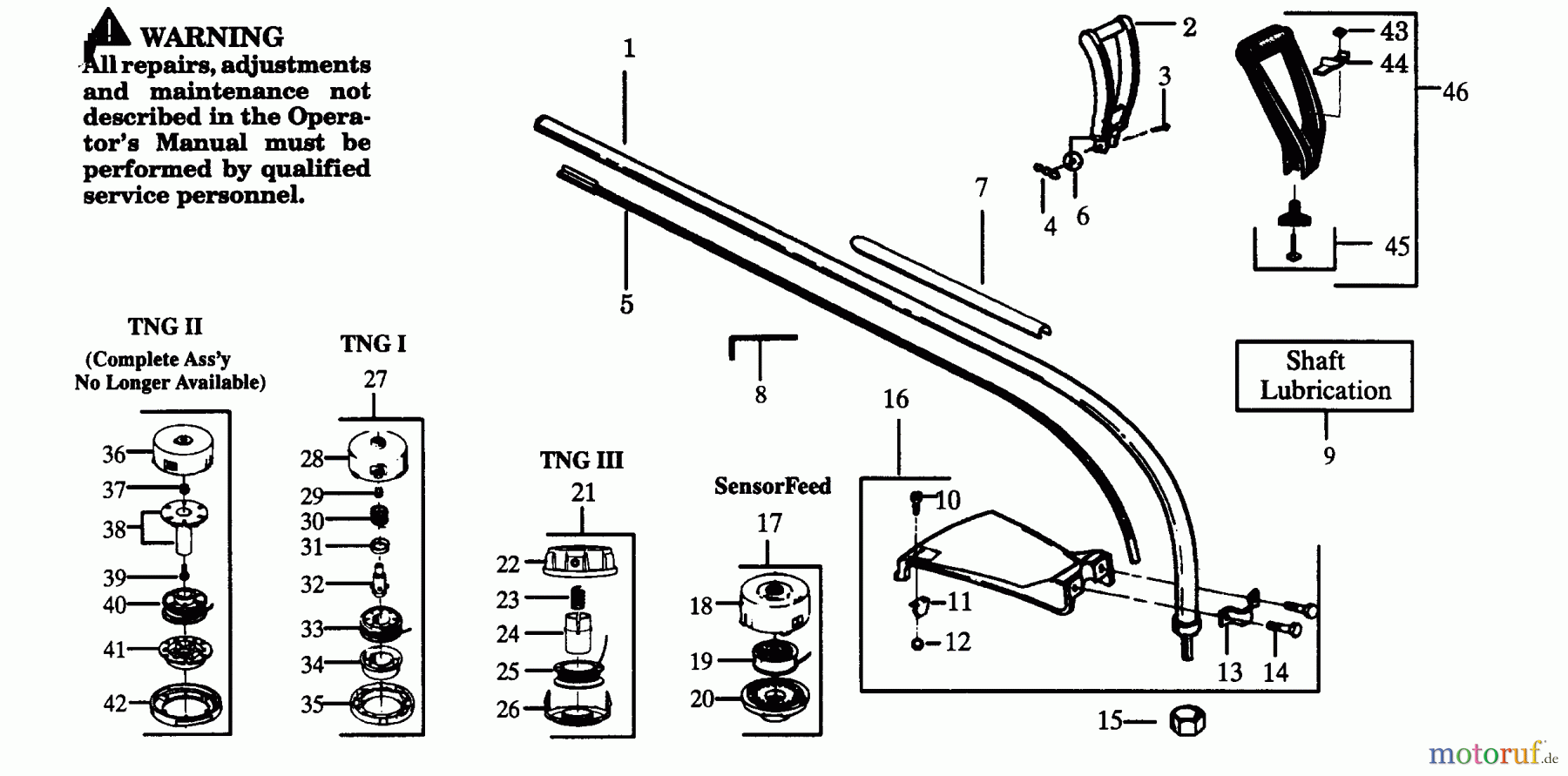  Poulan / Weed Eater Motorsensen, Trimmer GTI17C - Weed Eater String Trimmer DRIVE SHAFT & CUTTING HEAD