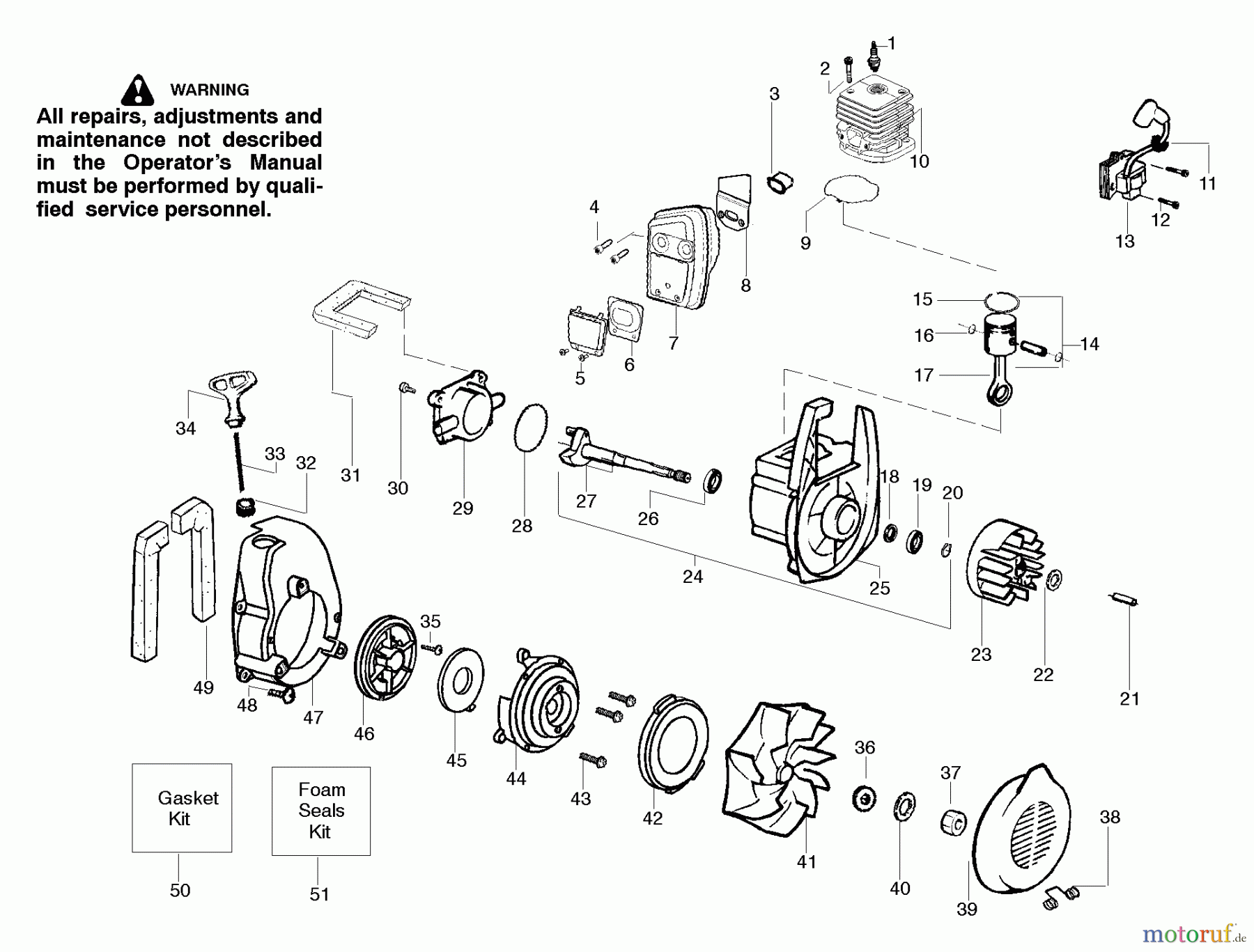  Poulan / Weed Eater Bläser / Sauger / Häcksler / Mulchgeräte WT200 (Type 2) - Weed Eater Wildthing Blower Engine Assembly Type 2